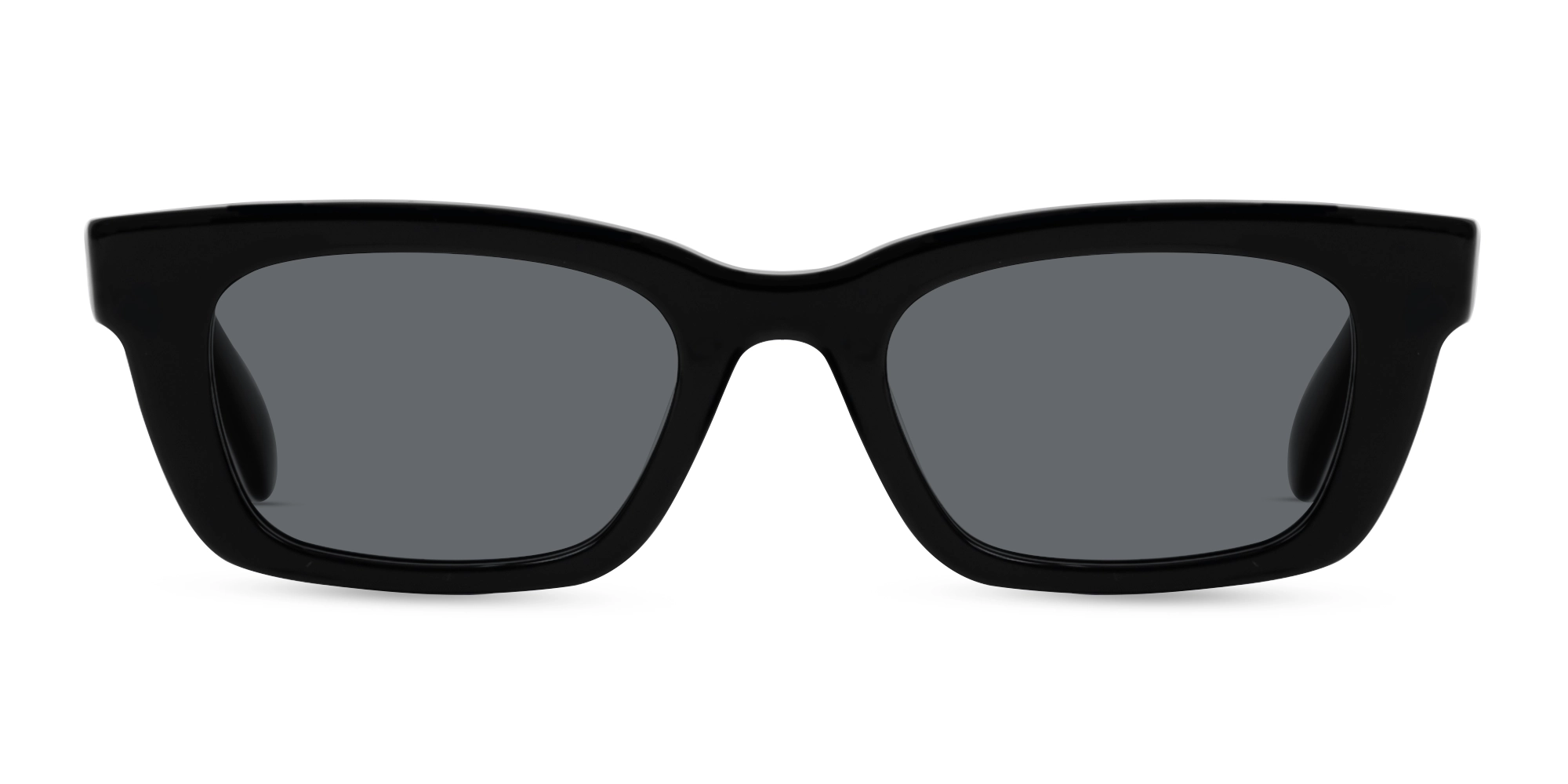 Black Acetate Full Rim Rectangle Sunglasses