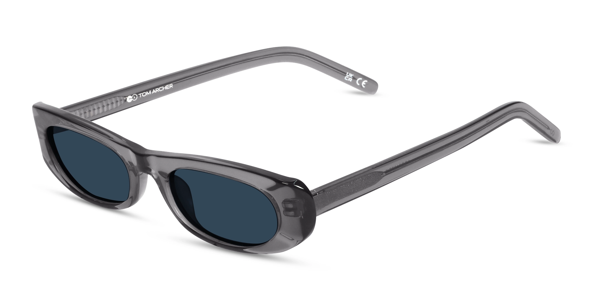 Crystal Steel Grey Acetate Rectangle Sunglasses 1