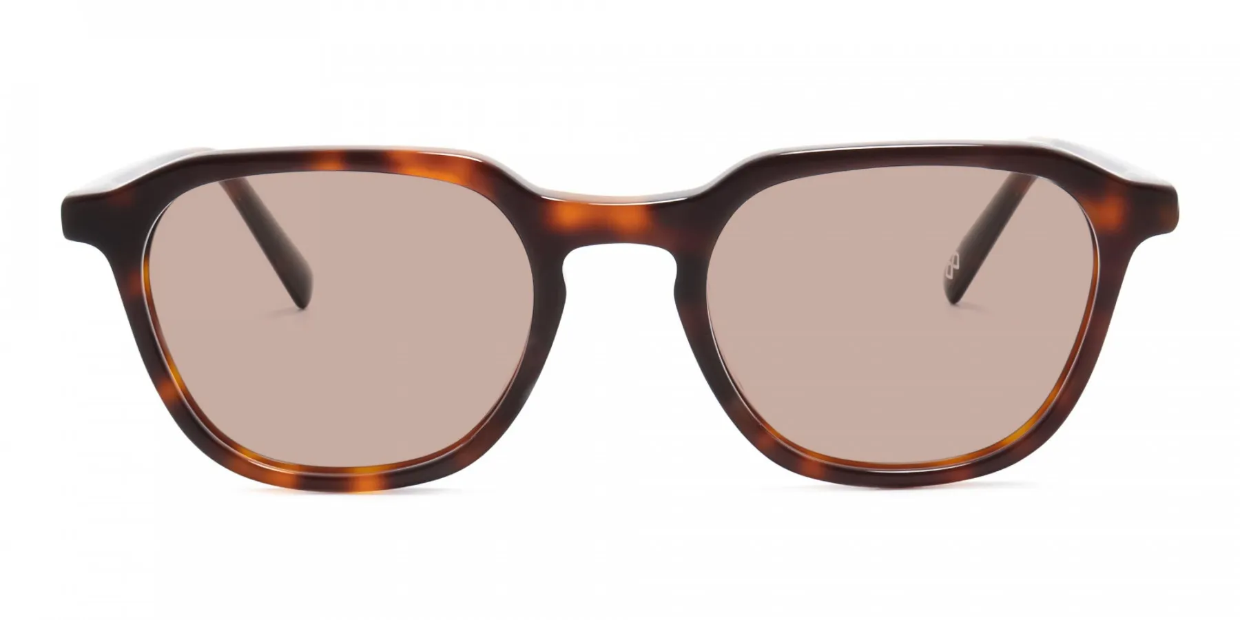 Geometric Shape Sunglasses With Brown Tint-1
