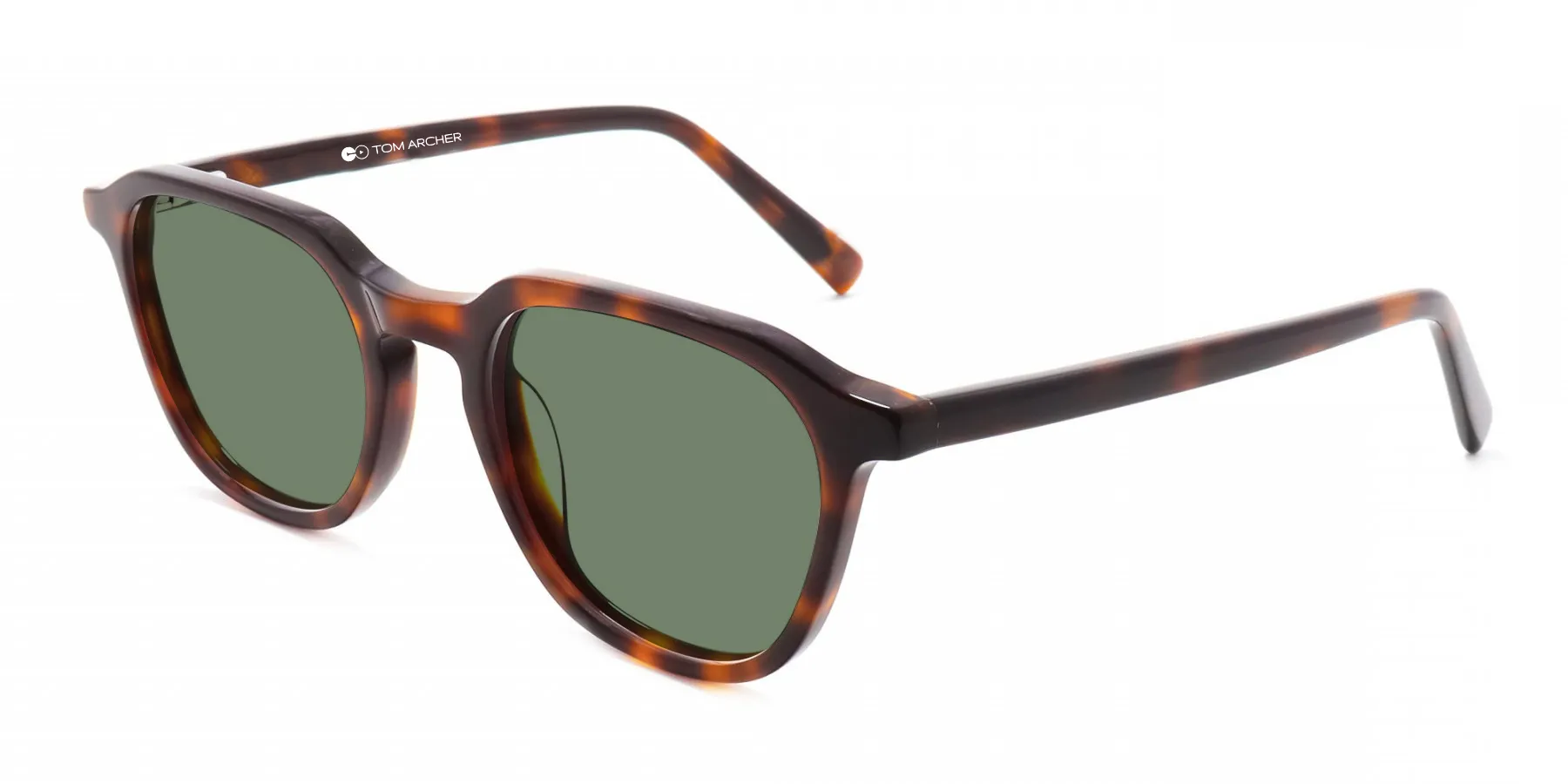 Geometric Shape Sunglasses With Green Tint-1