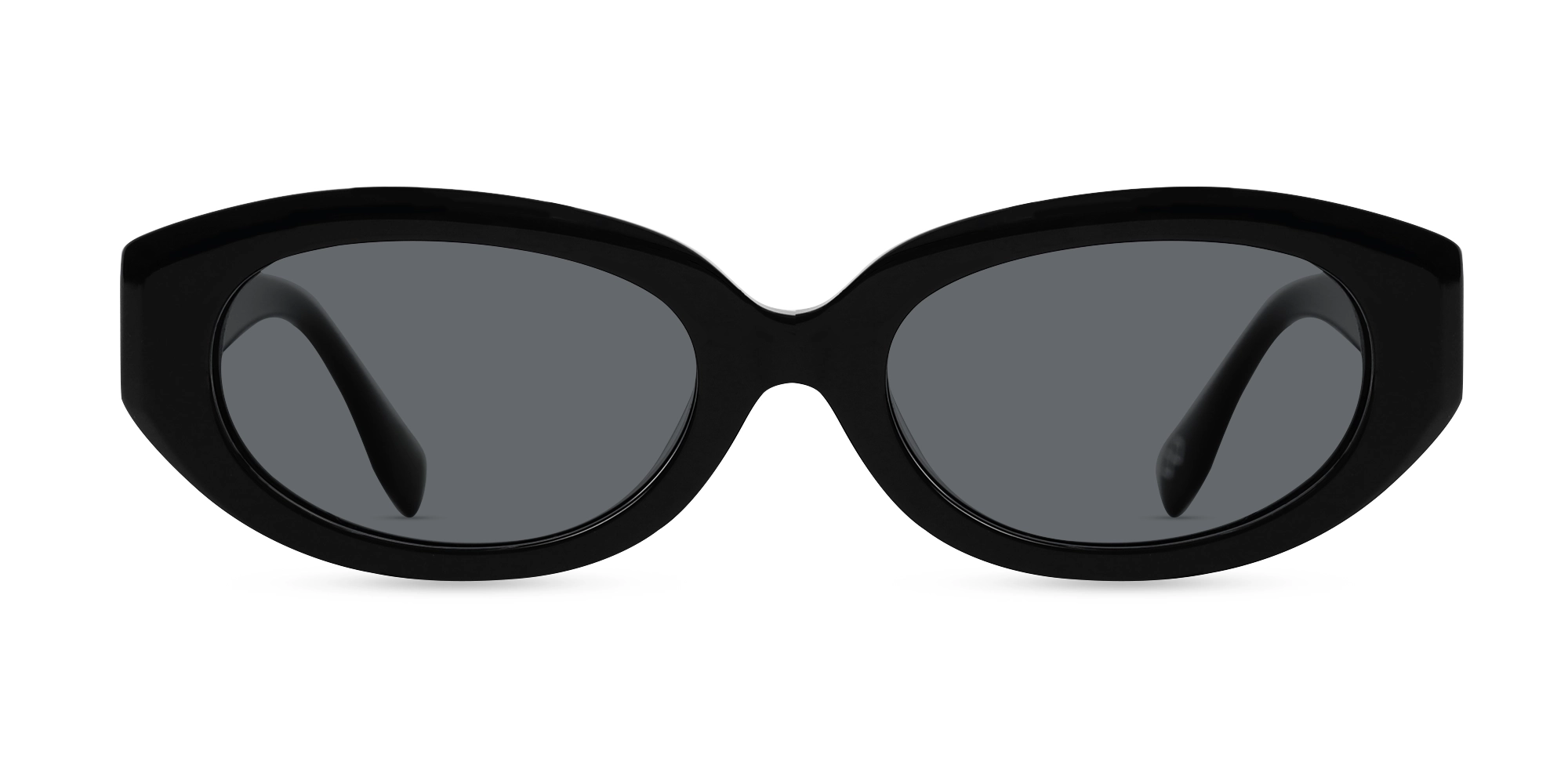 Black Oval Acetate Full Rim Sunglasses