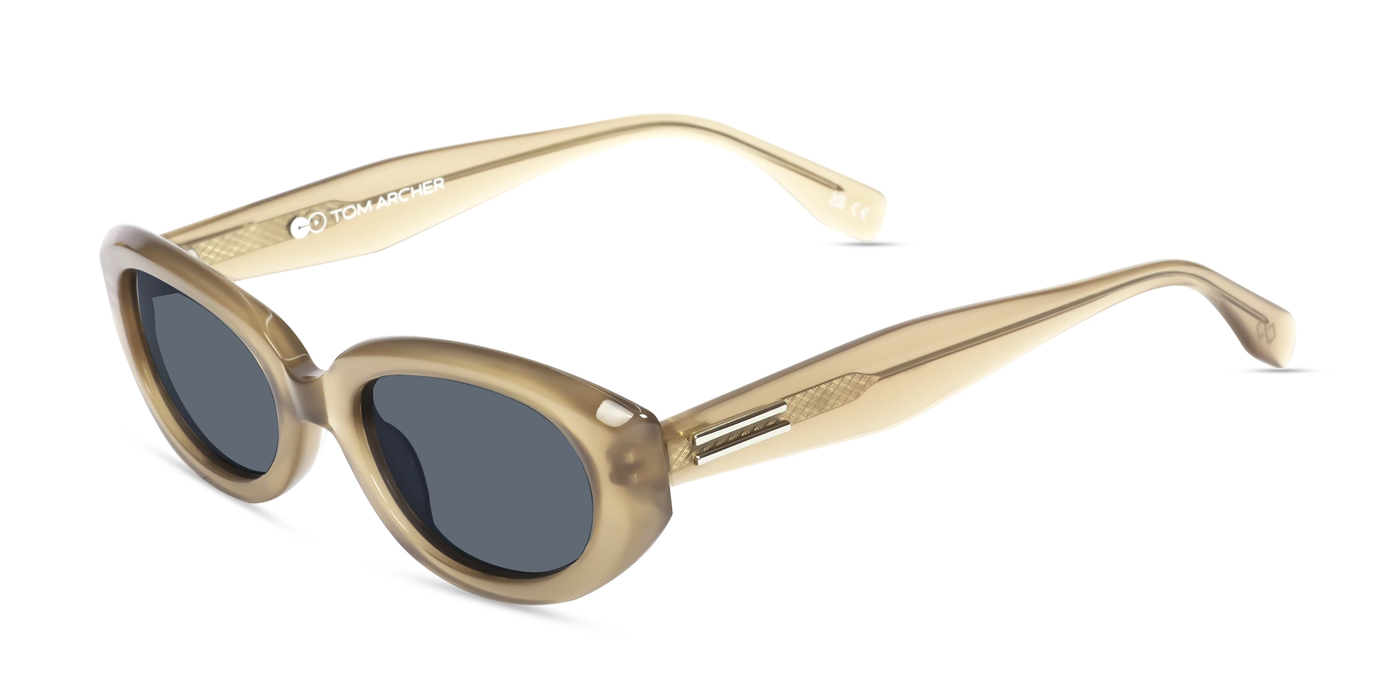 Cafe Latte Oval Acetate Full Rim Sunglasses