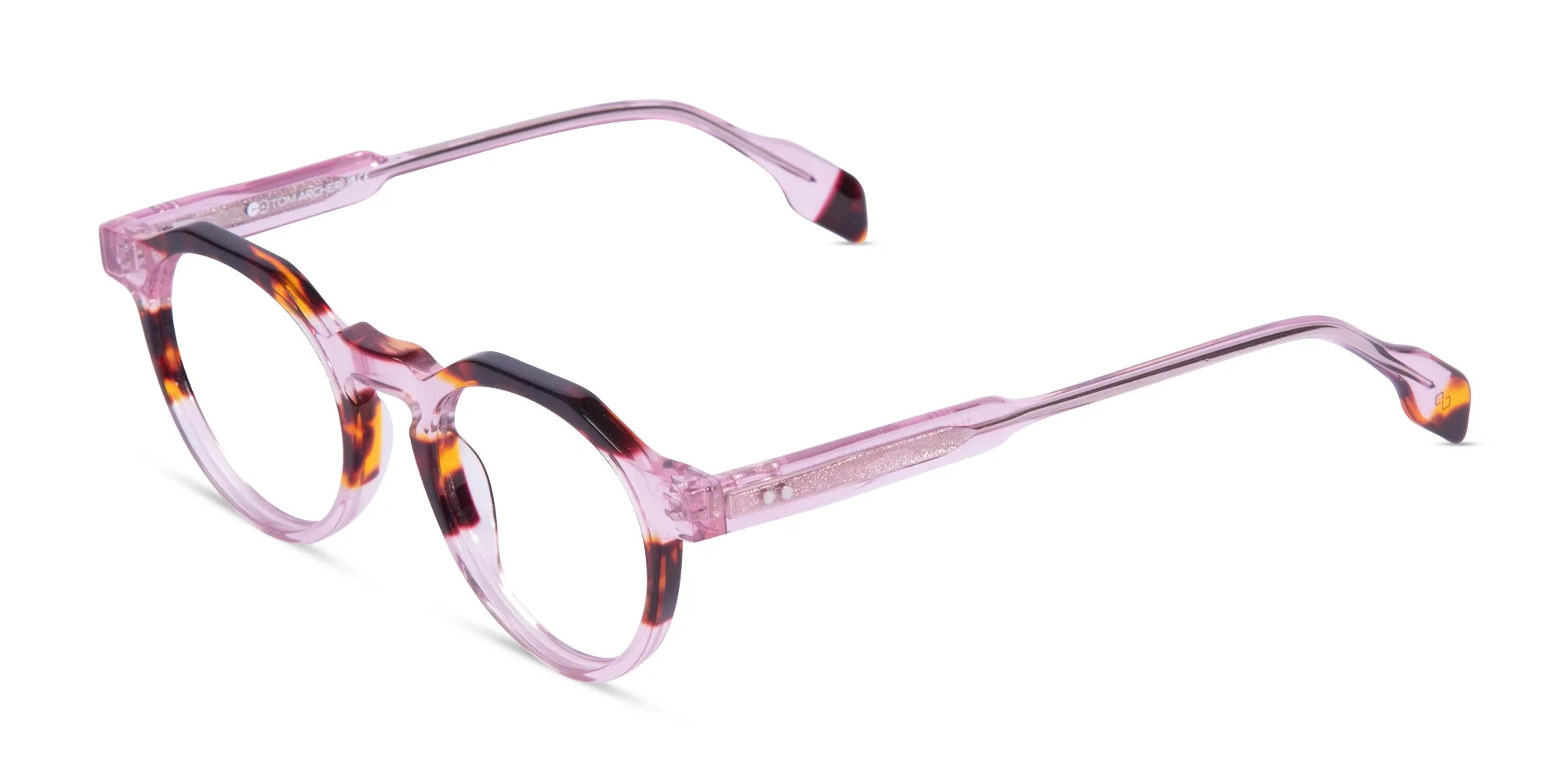 Crystal Tortoise Blush Pink Geometric Glasses-1