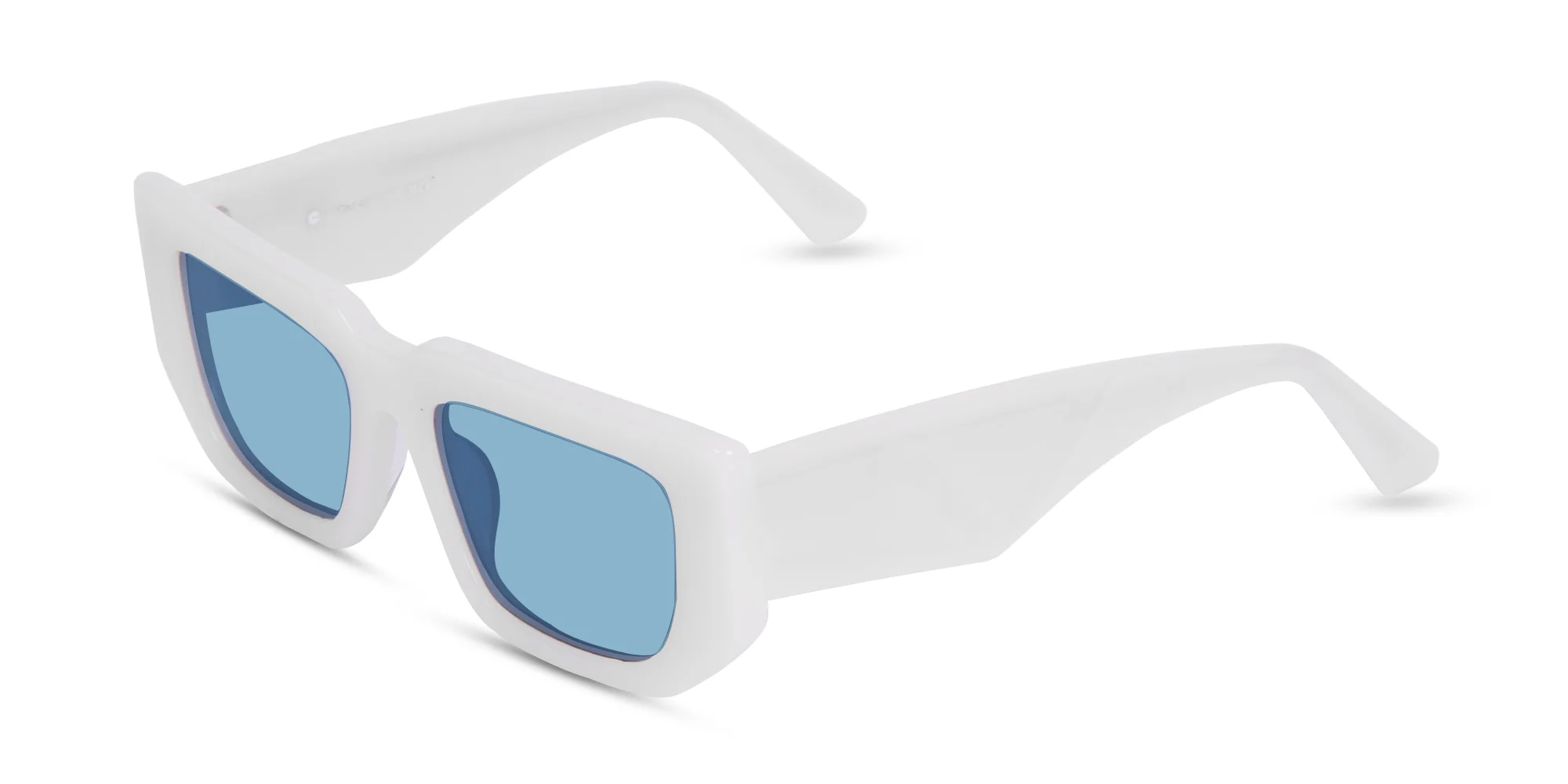 White Rectangle Sunglasses-1