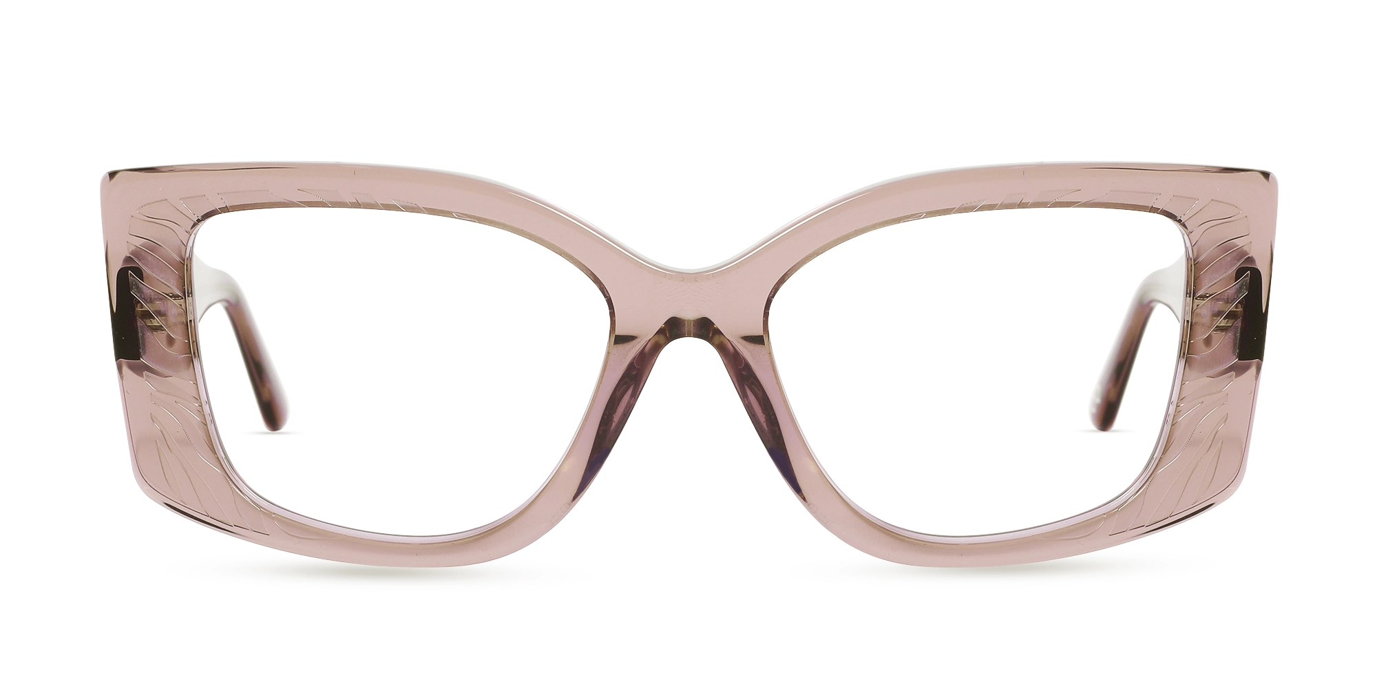 Cozy Peach Oversized Eyeglasses