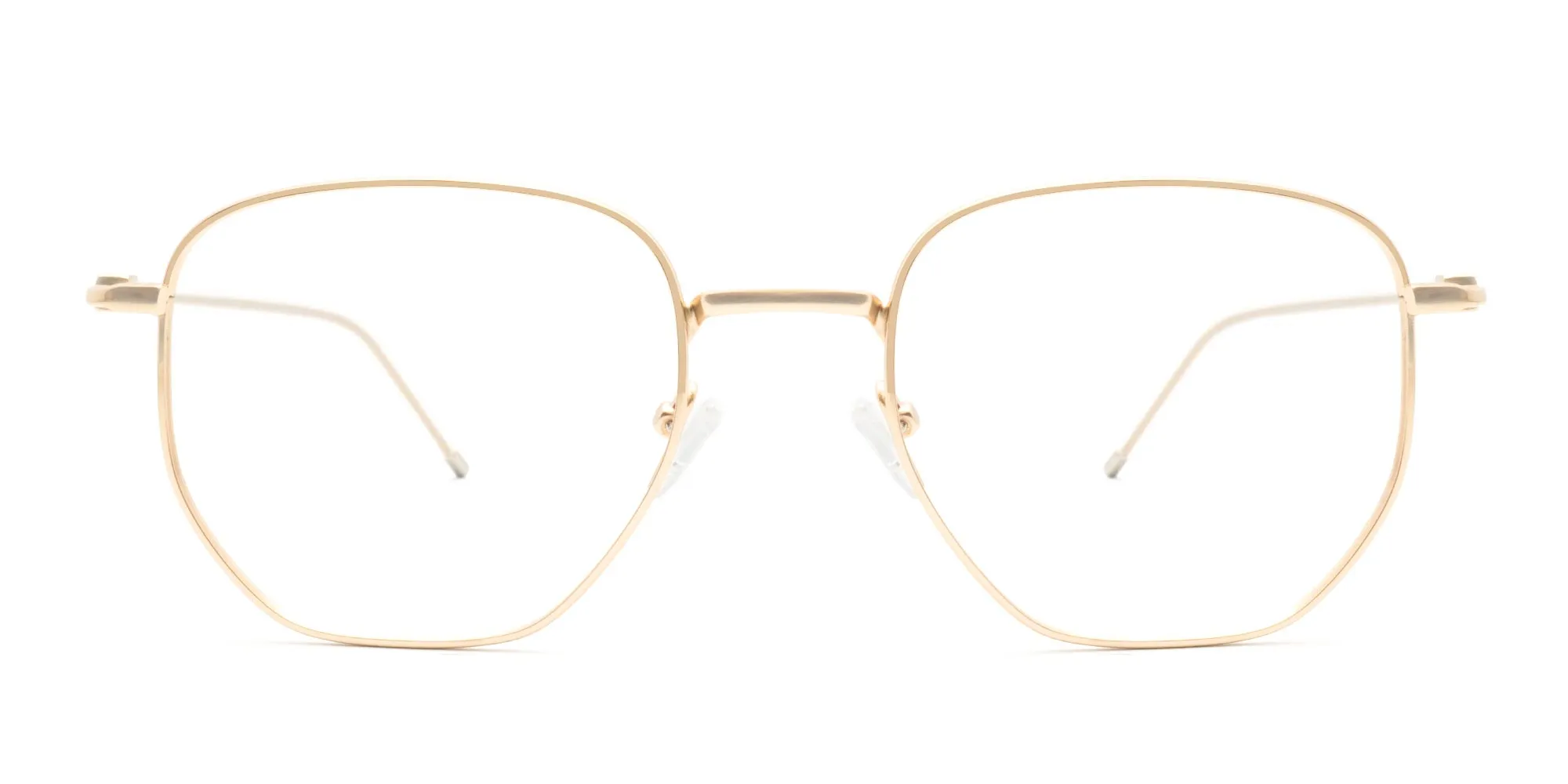 Hexagon Gold Frame Glasses-2