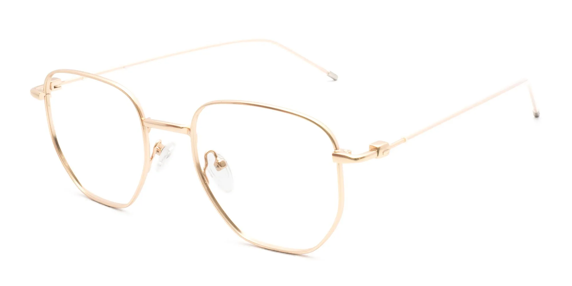 Hexagon Gold Frame Glasses-2