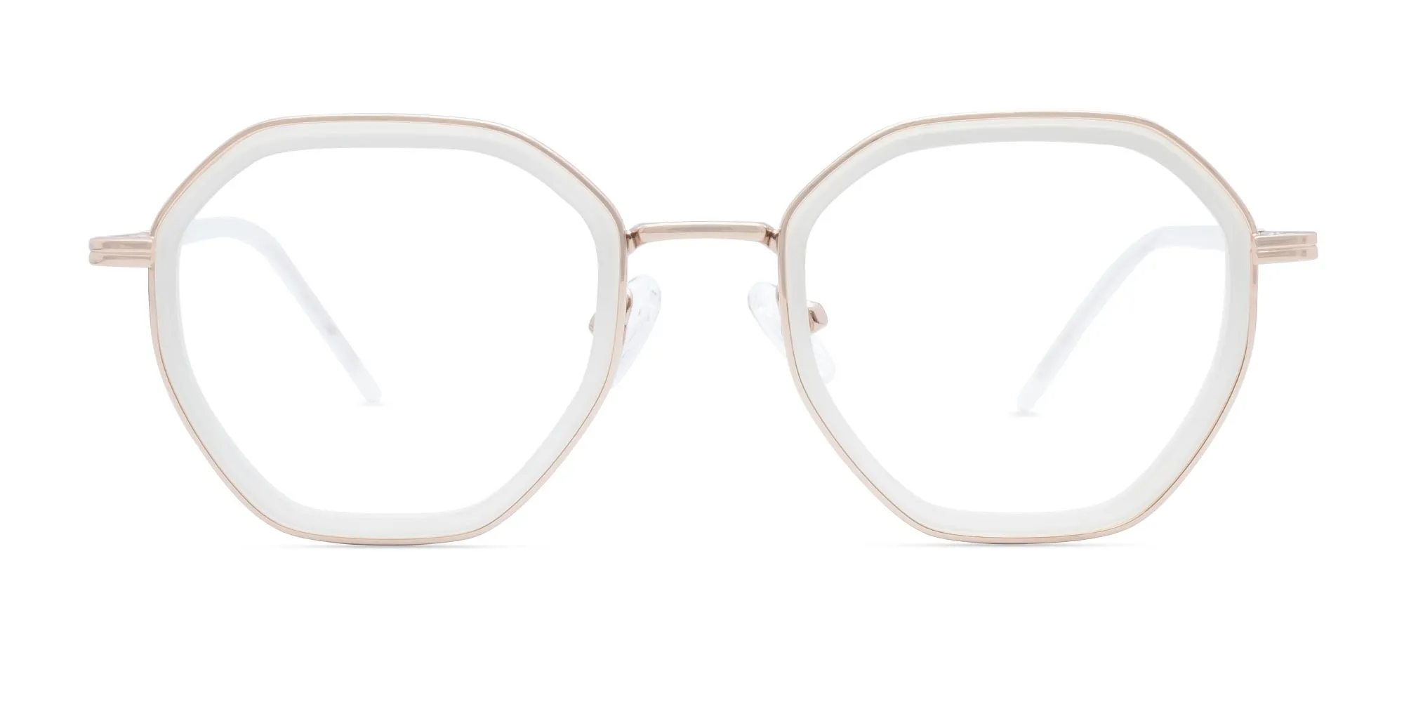 White & Rose Gold Glasses-2