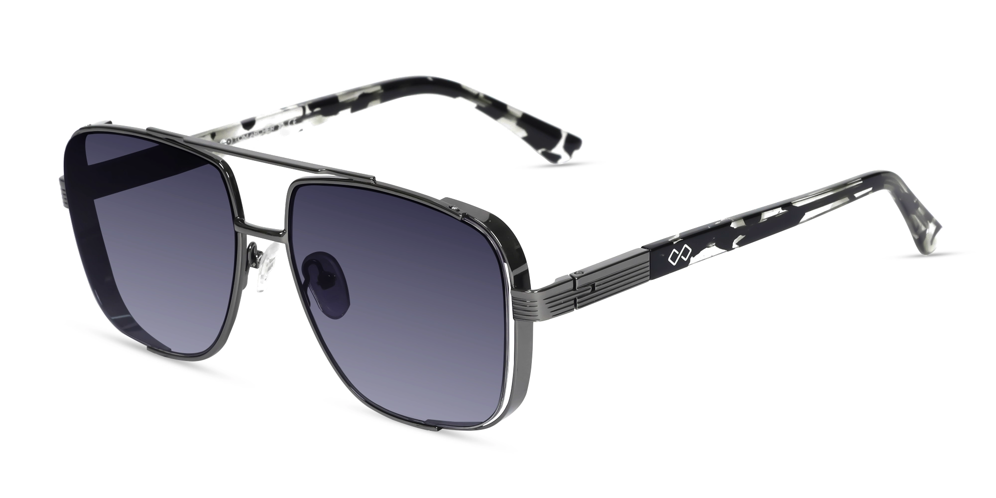 Gunmetal Double Bridge Sunglasses