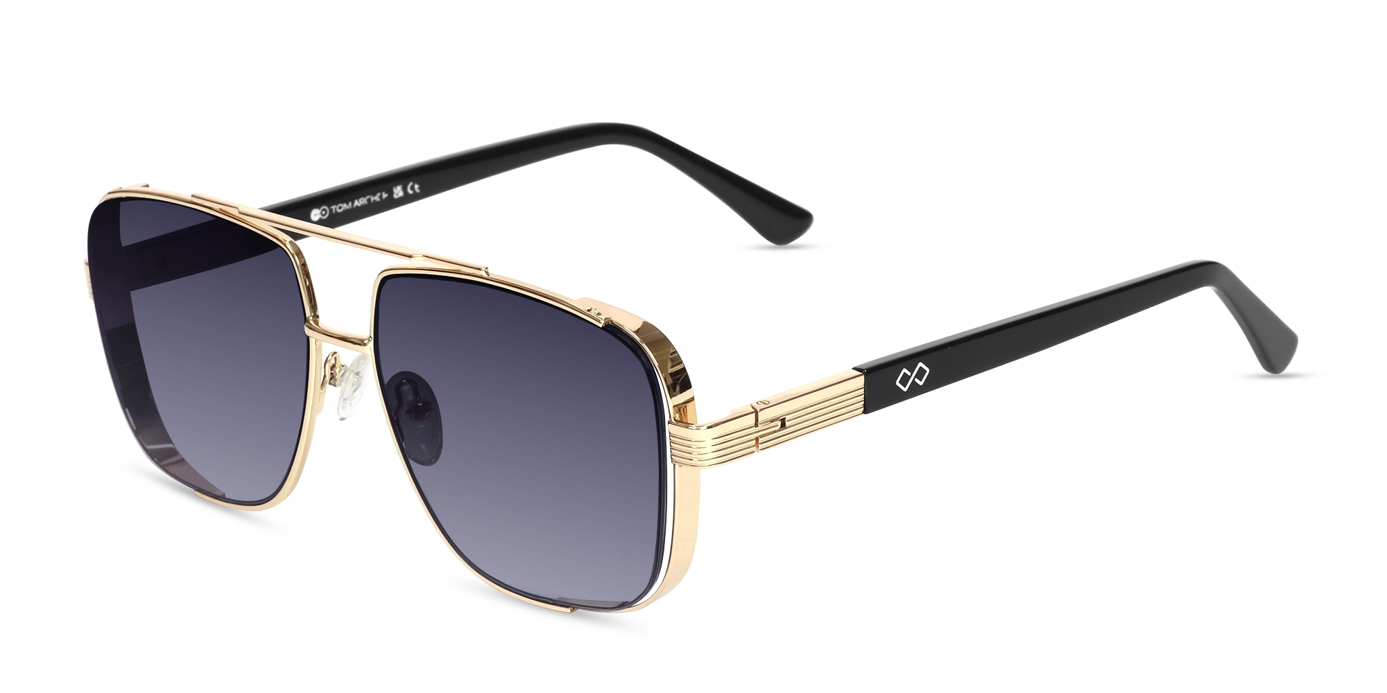 Gold Pilot Double Bridge Sunglasses