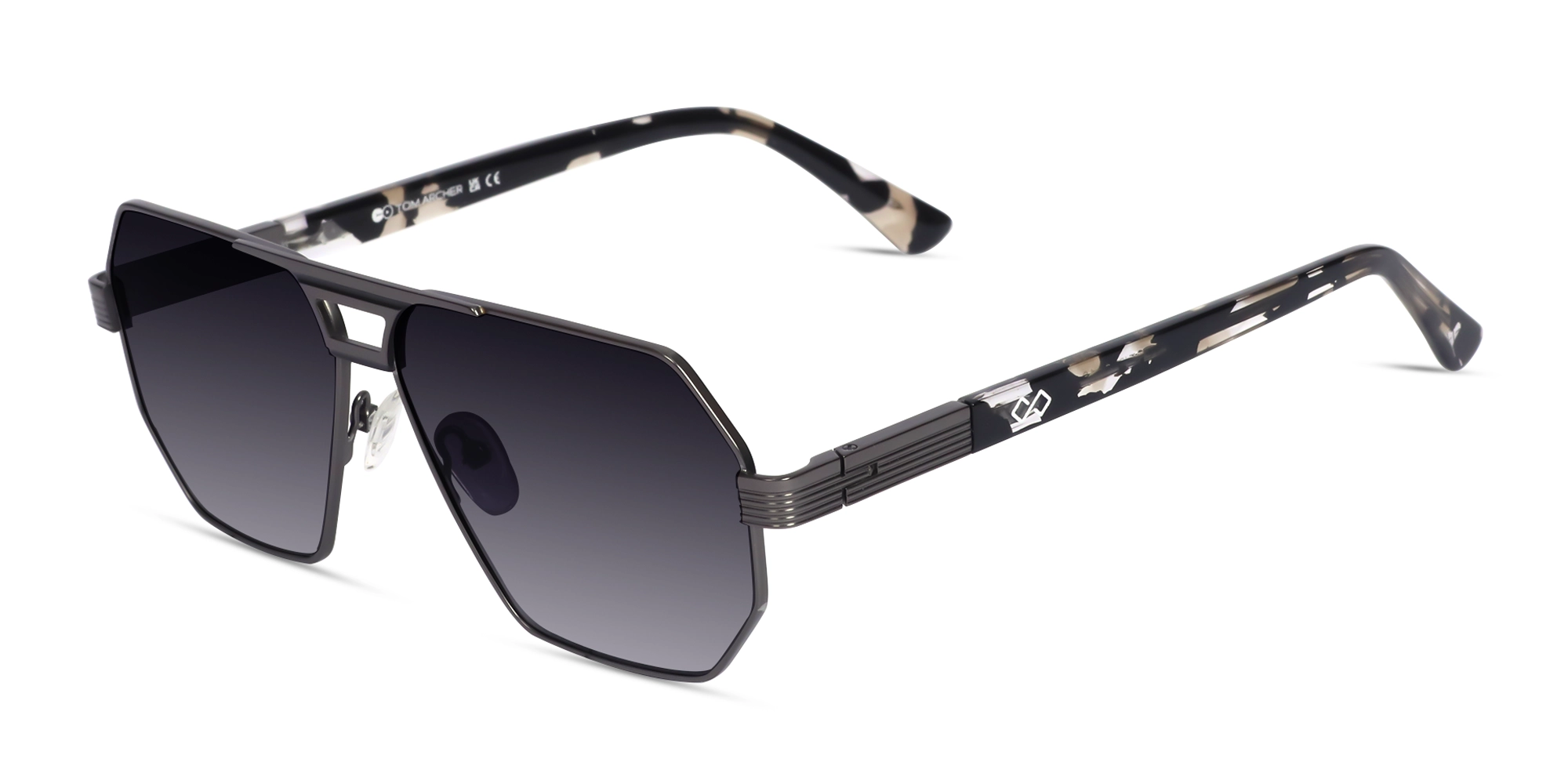 Gradient Flat Top Double Bridge Sunglasses
