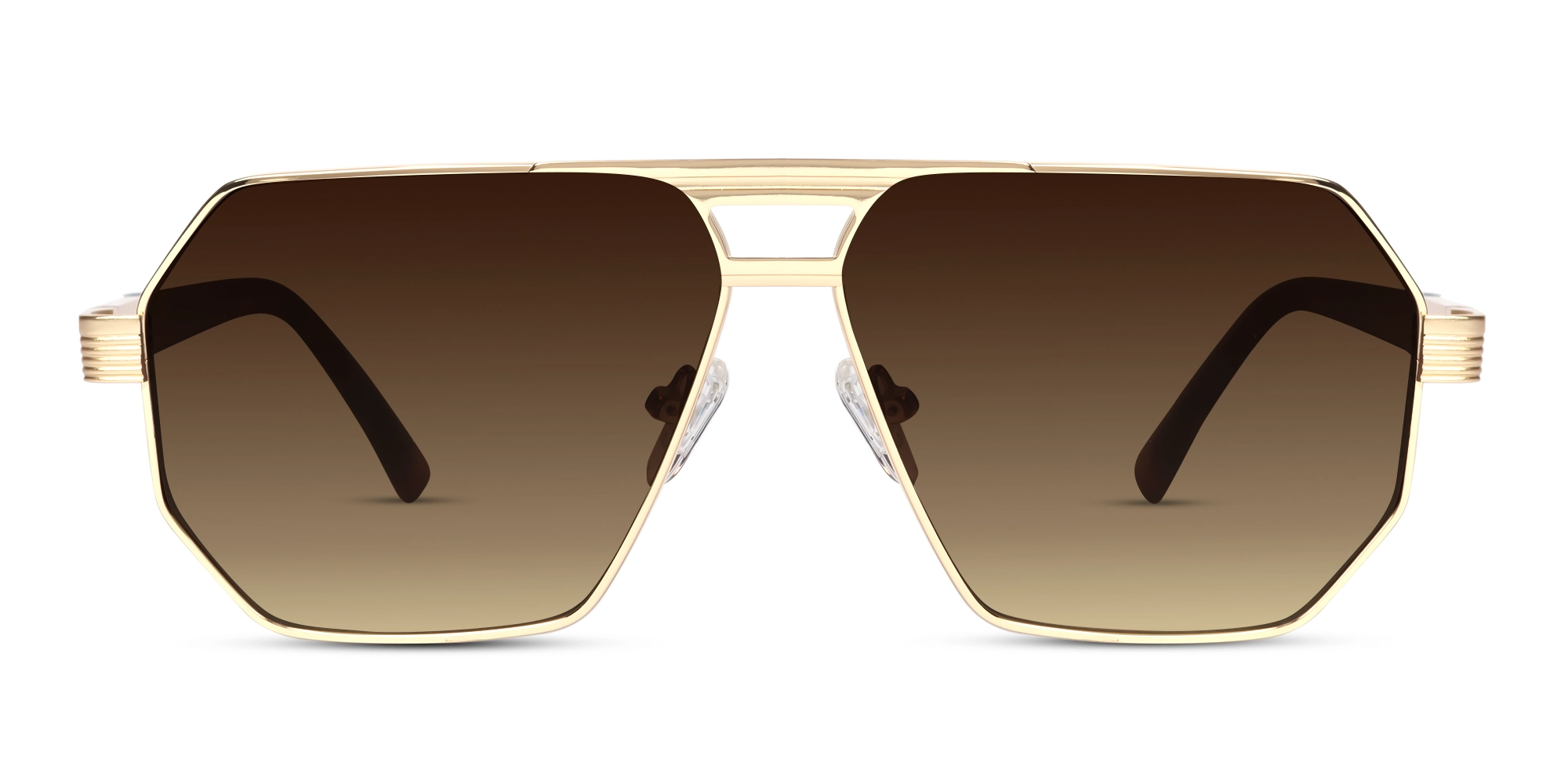 Gold Metal Full Rim Pilot Sunglasses
