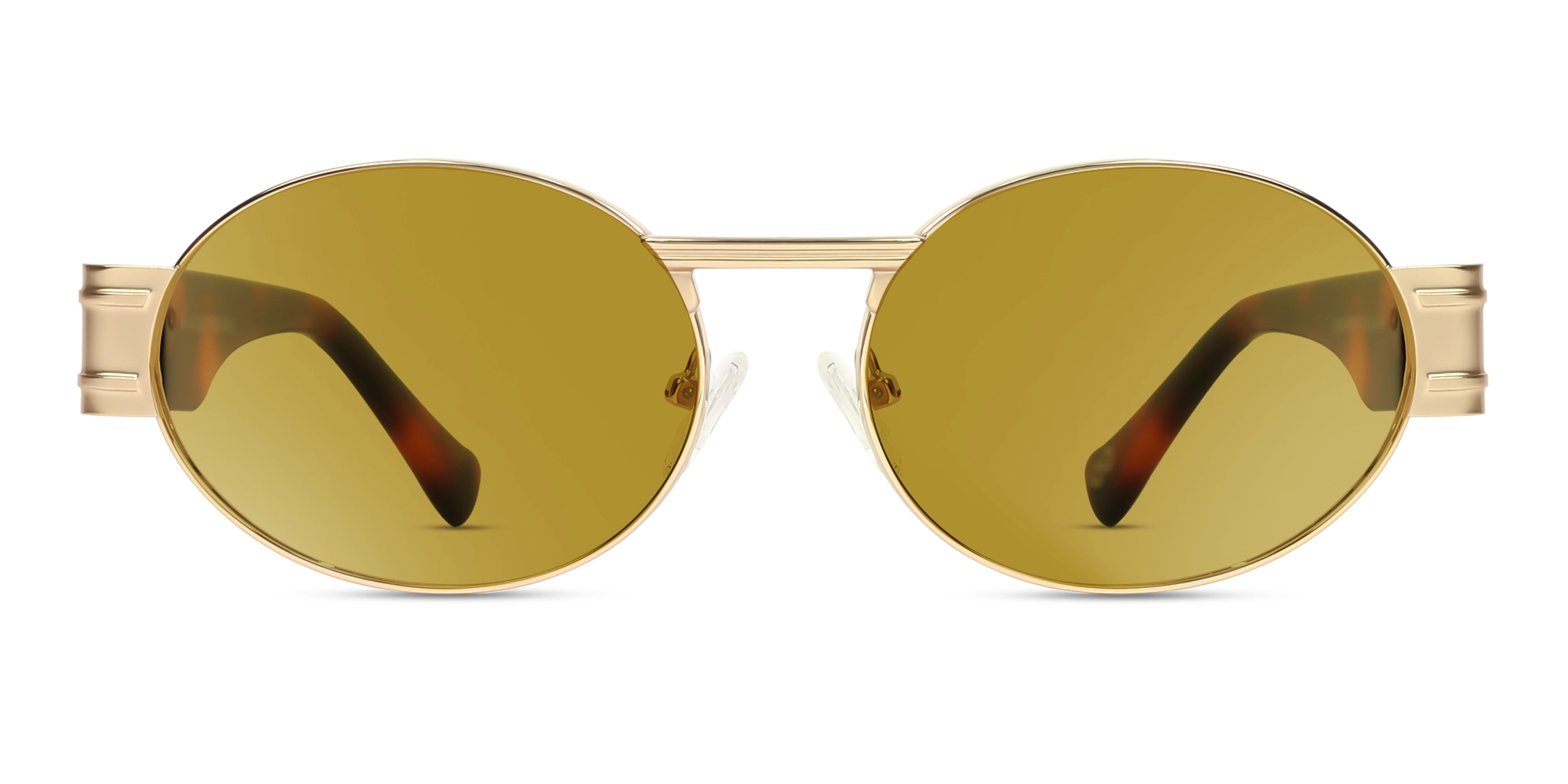 Matte Champagne Gold Metal Full-Rim Sunglasses 1