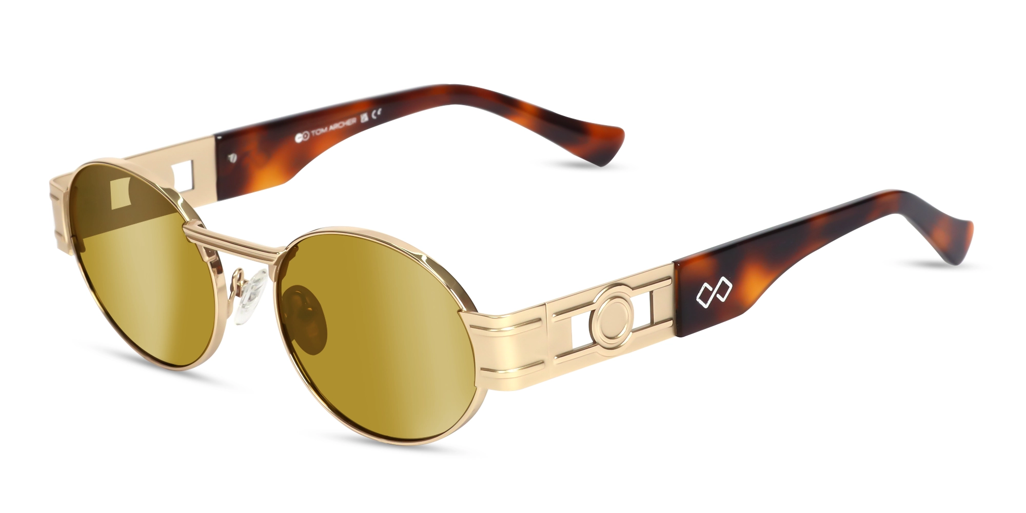Matte Champagne Gold Metal Full-Rim Sunglasses 1