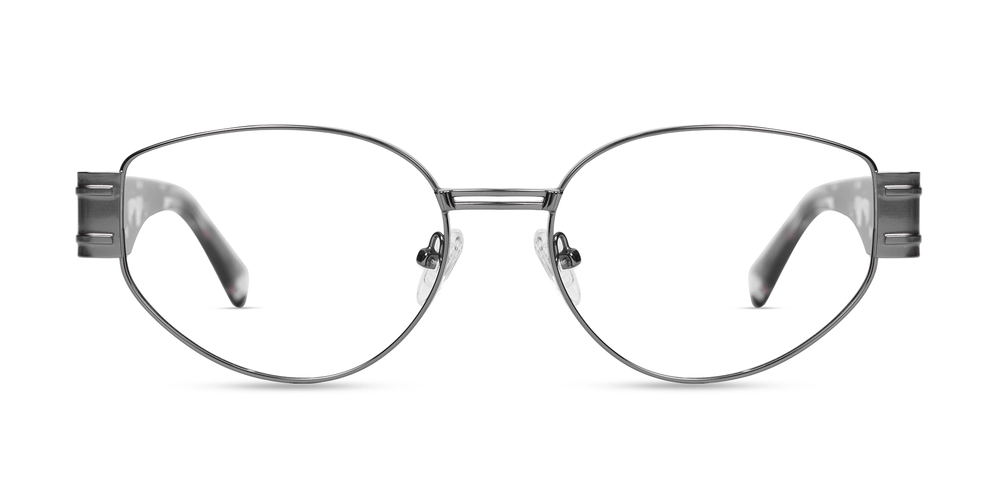 Gunmetal Oval Full Rim Glasses-1