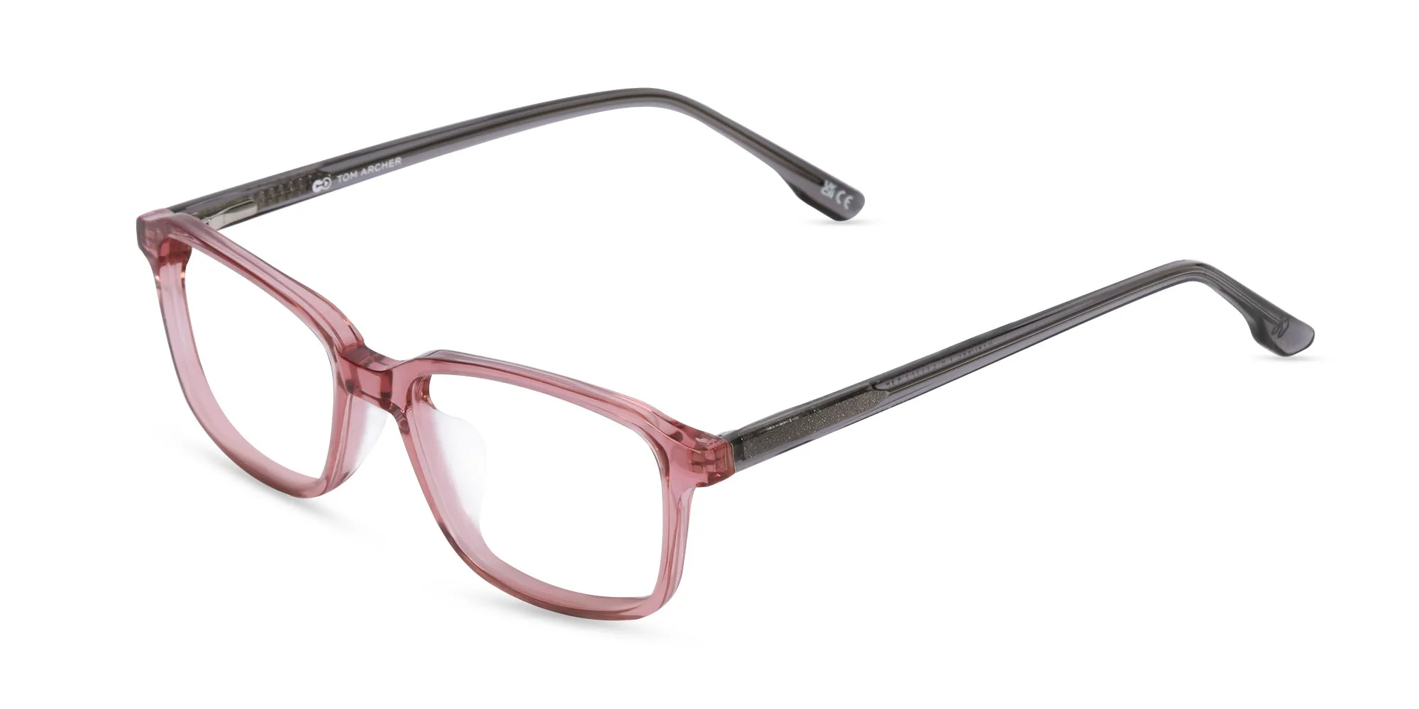 Rose Pink Rectangle Glasses-1