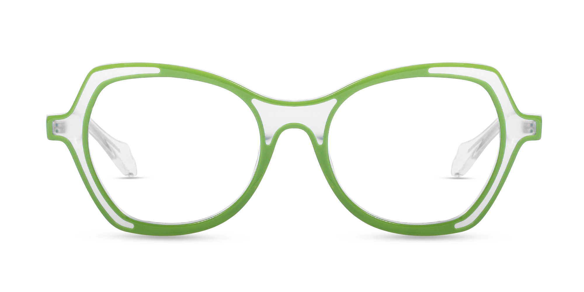 Green & Matte Clear Butterfly Glasses