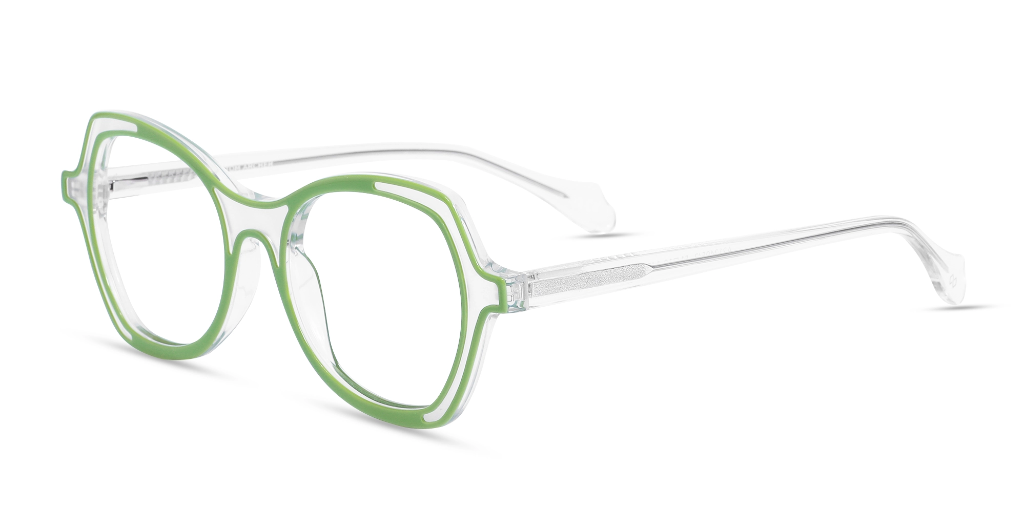 Green & Matte Clear Butterfly Glasses