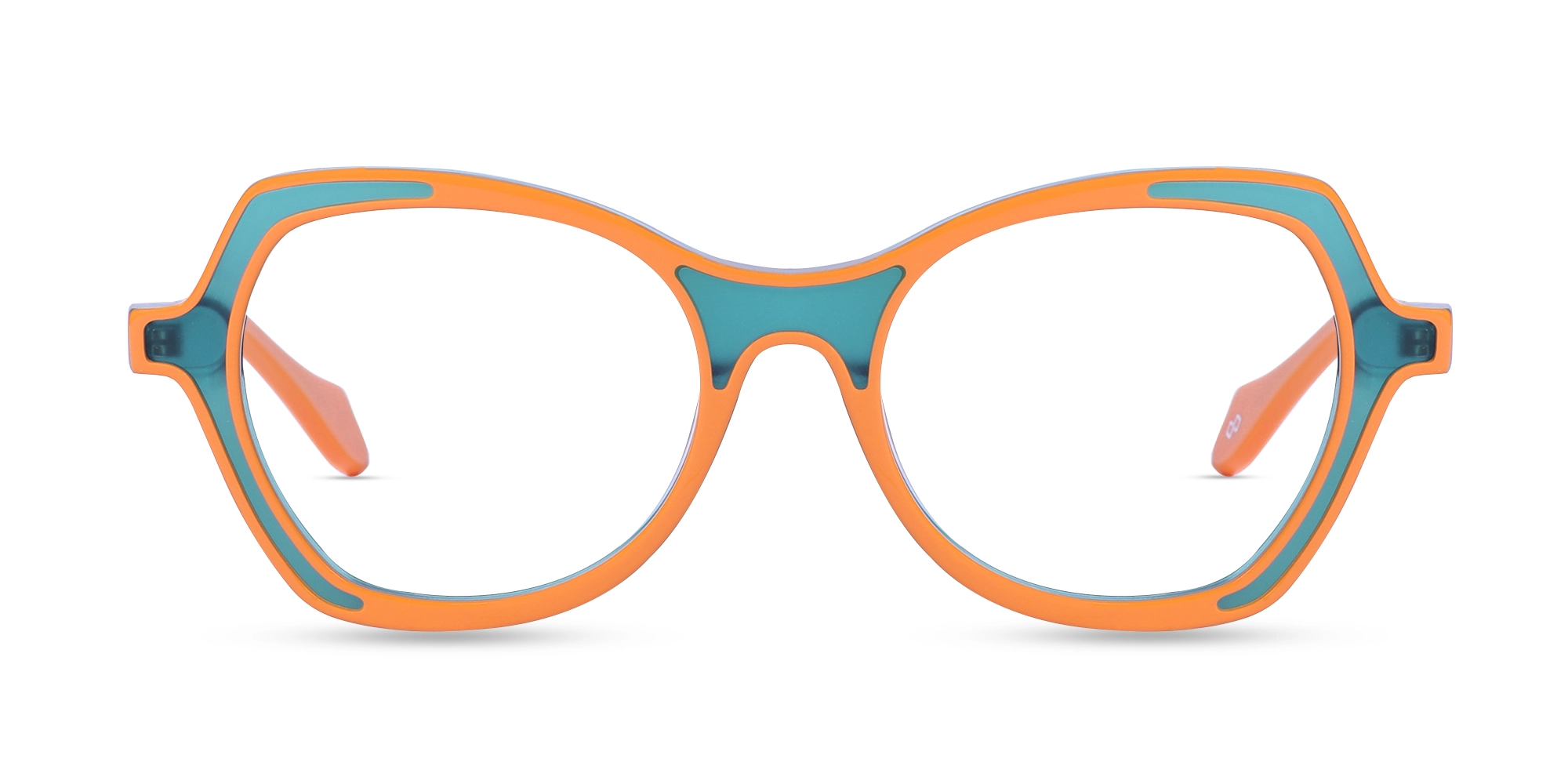 Orange & Matte Crystal Blue Butterfly Glasses