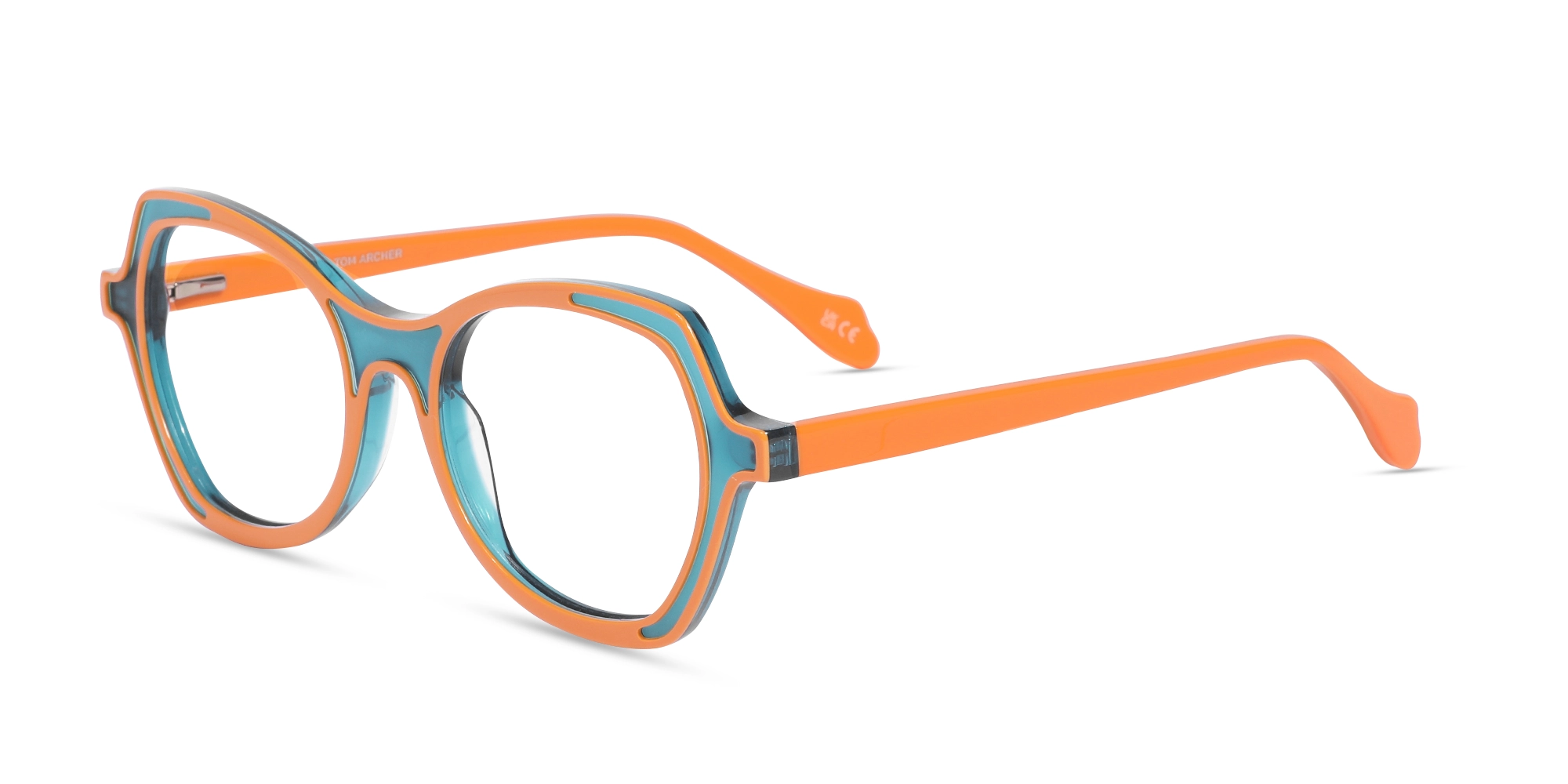 Orange & Matte Crystal Blue Butterfly Glasses