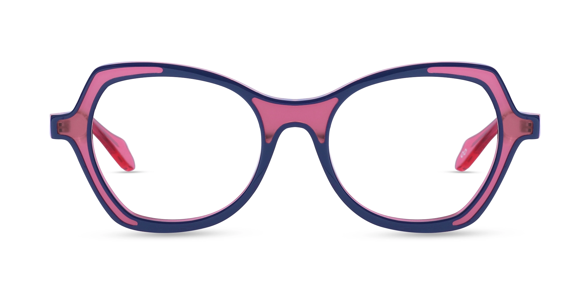 Denim Blue & Matte Rose Pink Butterfly Glasses