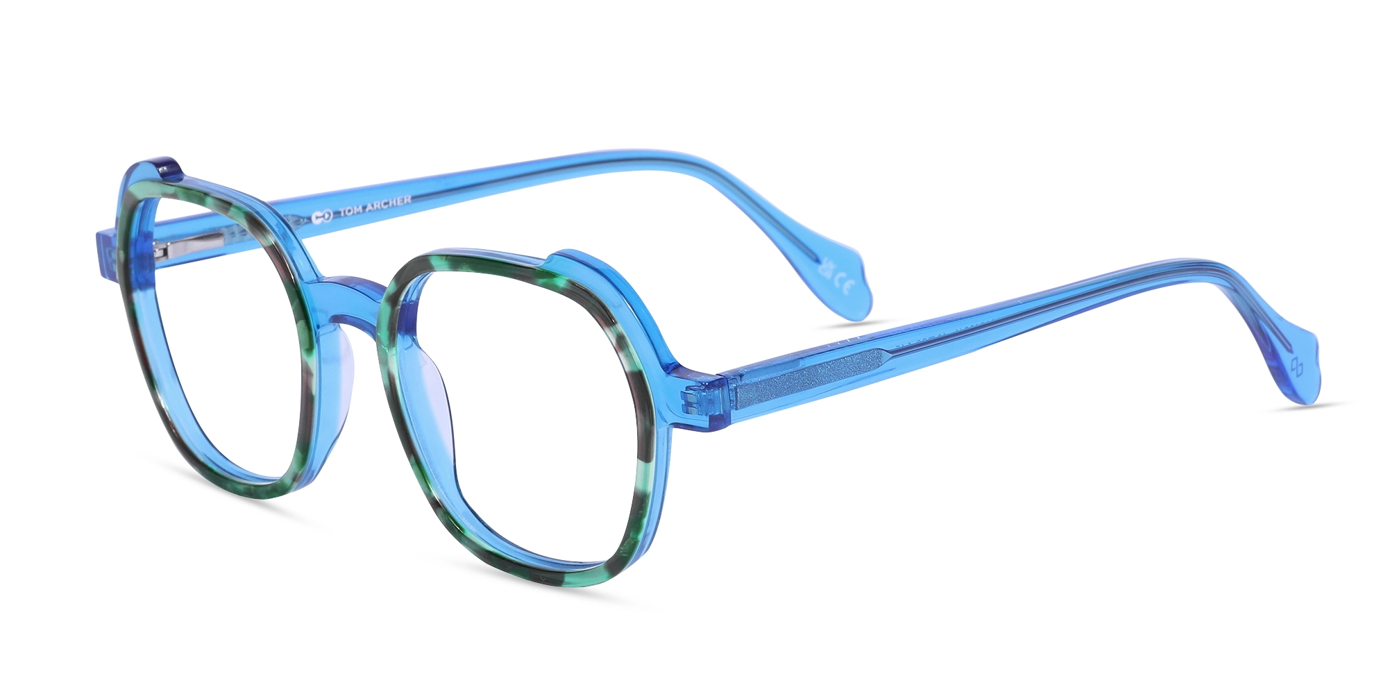 Marble & Blue Square Full Rim Glasses