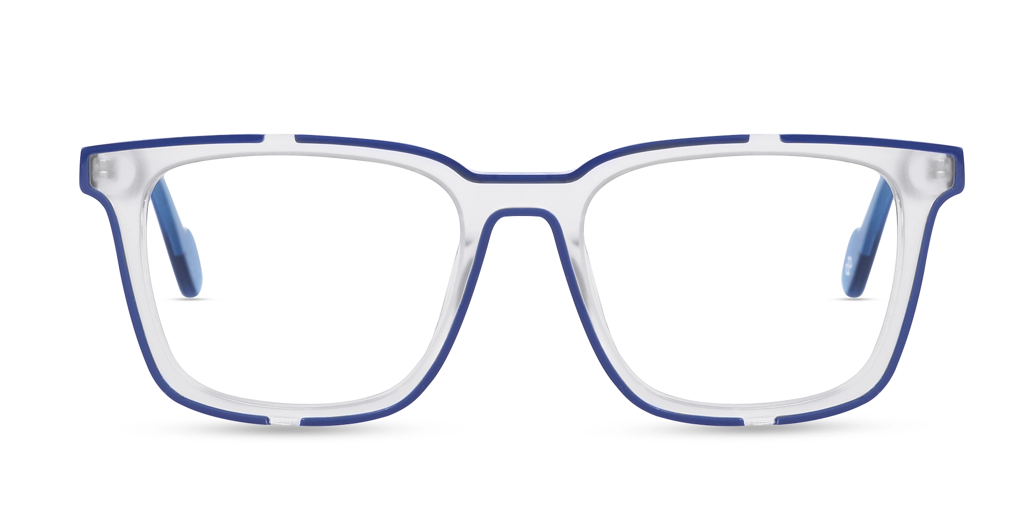 White And Blue Square Glasses