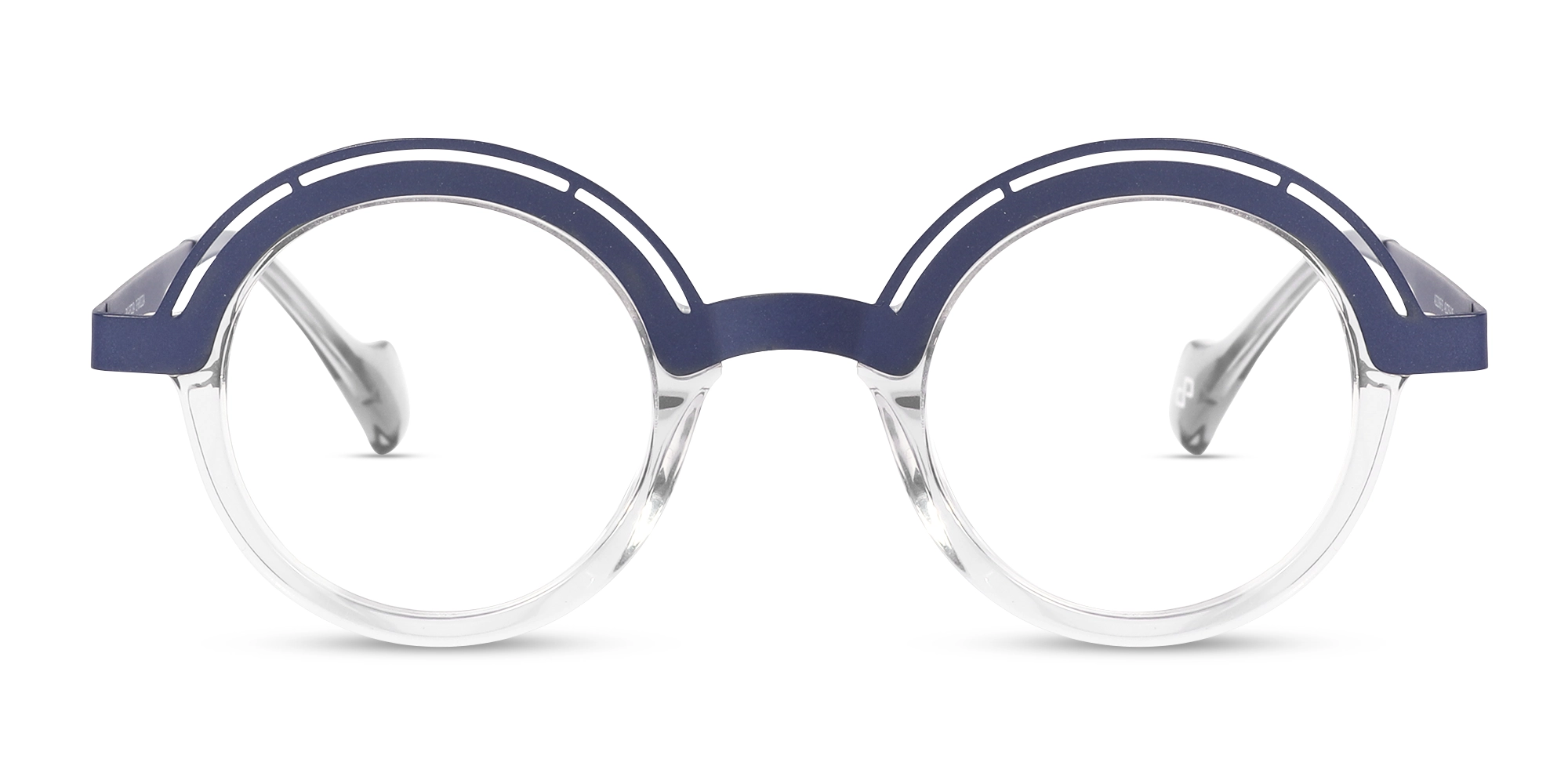 Crystal Clear Denim Blue Glasses 1