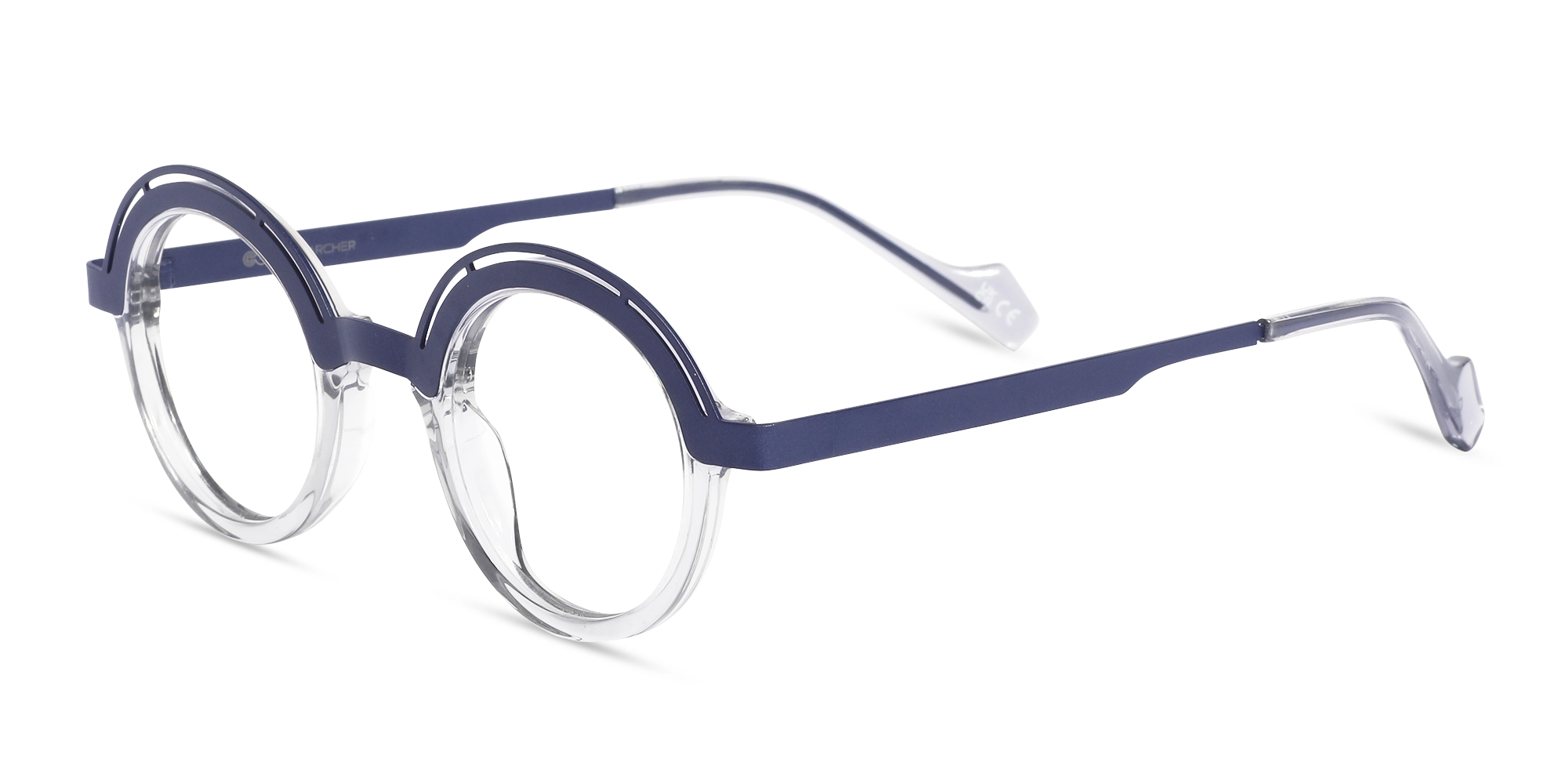 Crystal Clear Denim Blue Glasses