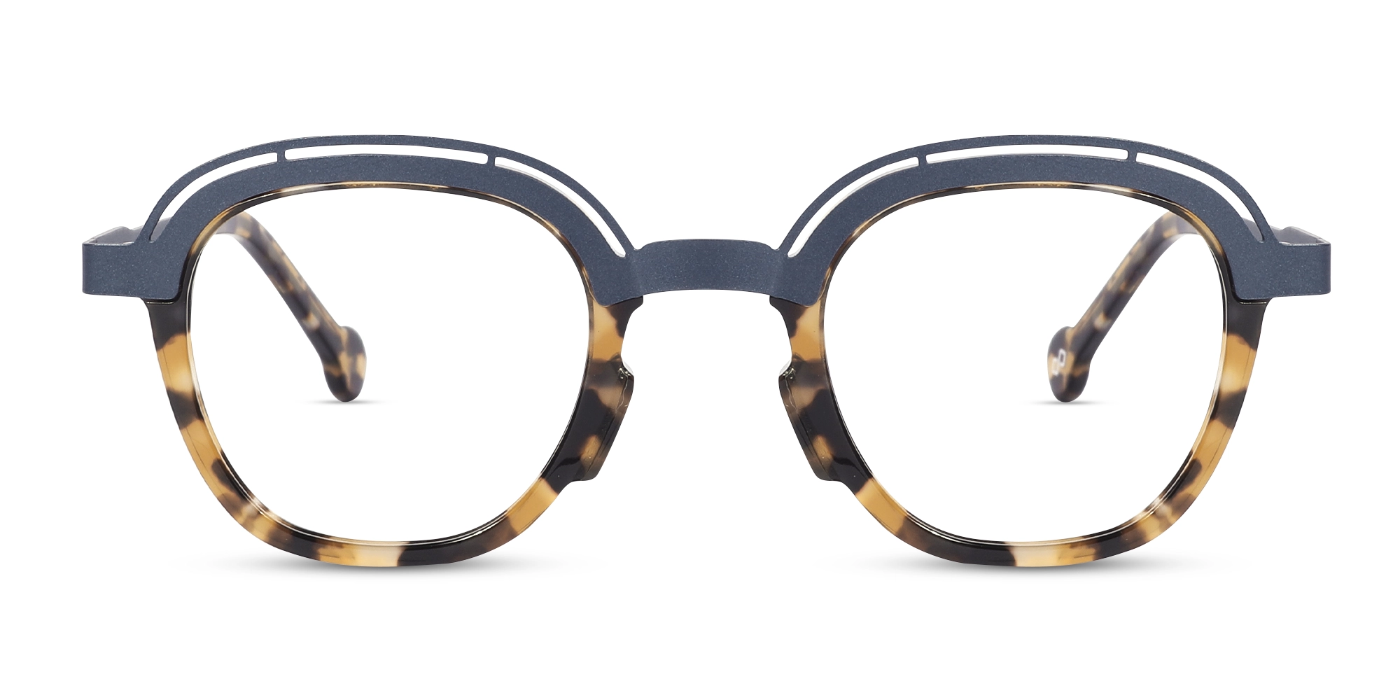  Denim Blue & Tortoise Square Eyeglasses