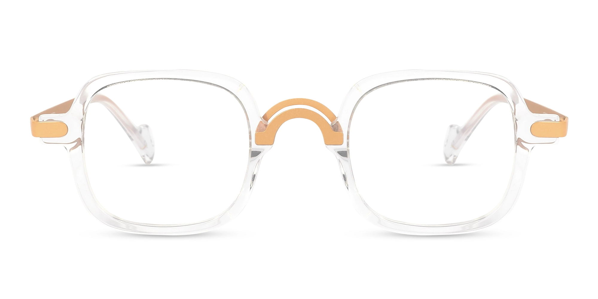 Crystal Clear Mixed Material Glasses Frames 1