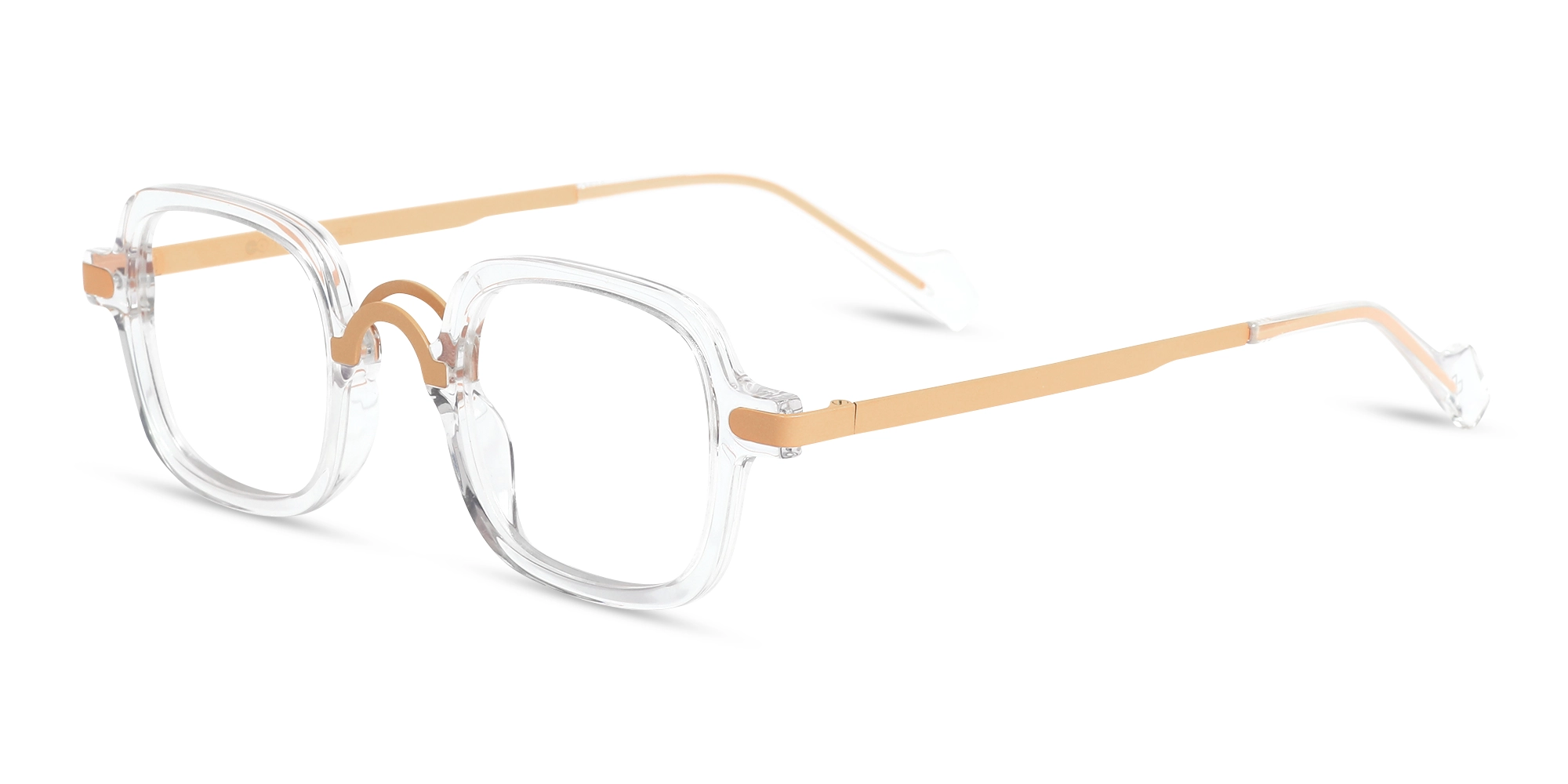 Crystal Clear Mixed Material Glasses Frames 1