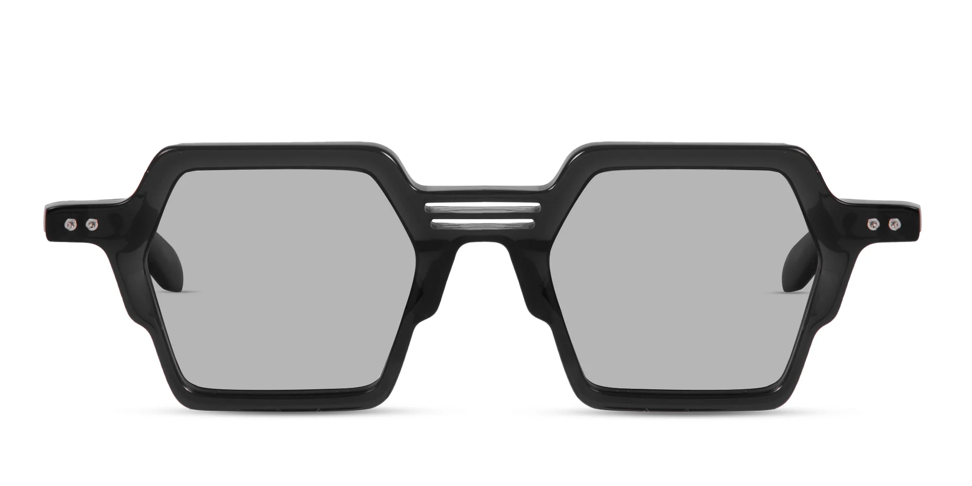 Hexagonal Black Sunglasses-1