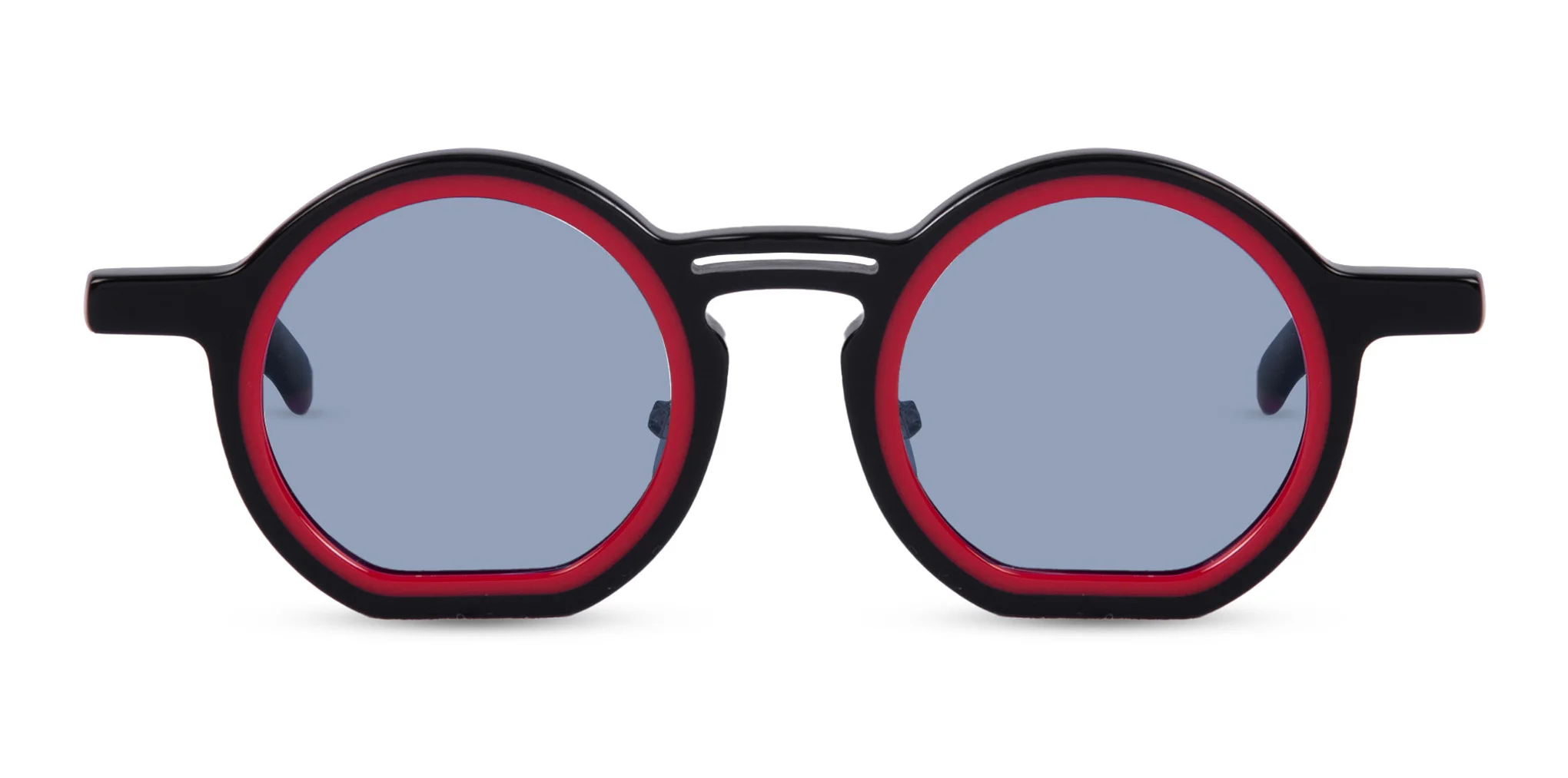 Black And Red Round Sunglasses