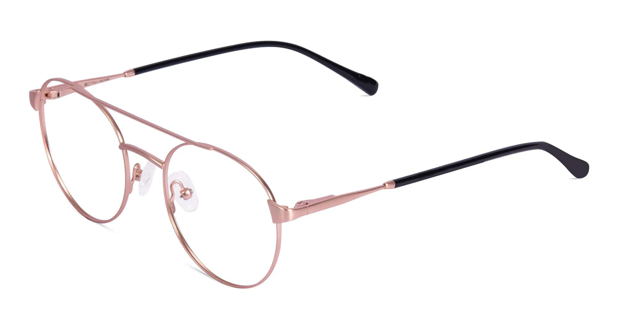 Matte Rose Gold Pilot Glasses Frames
