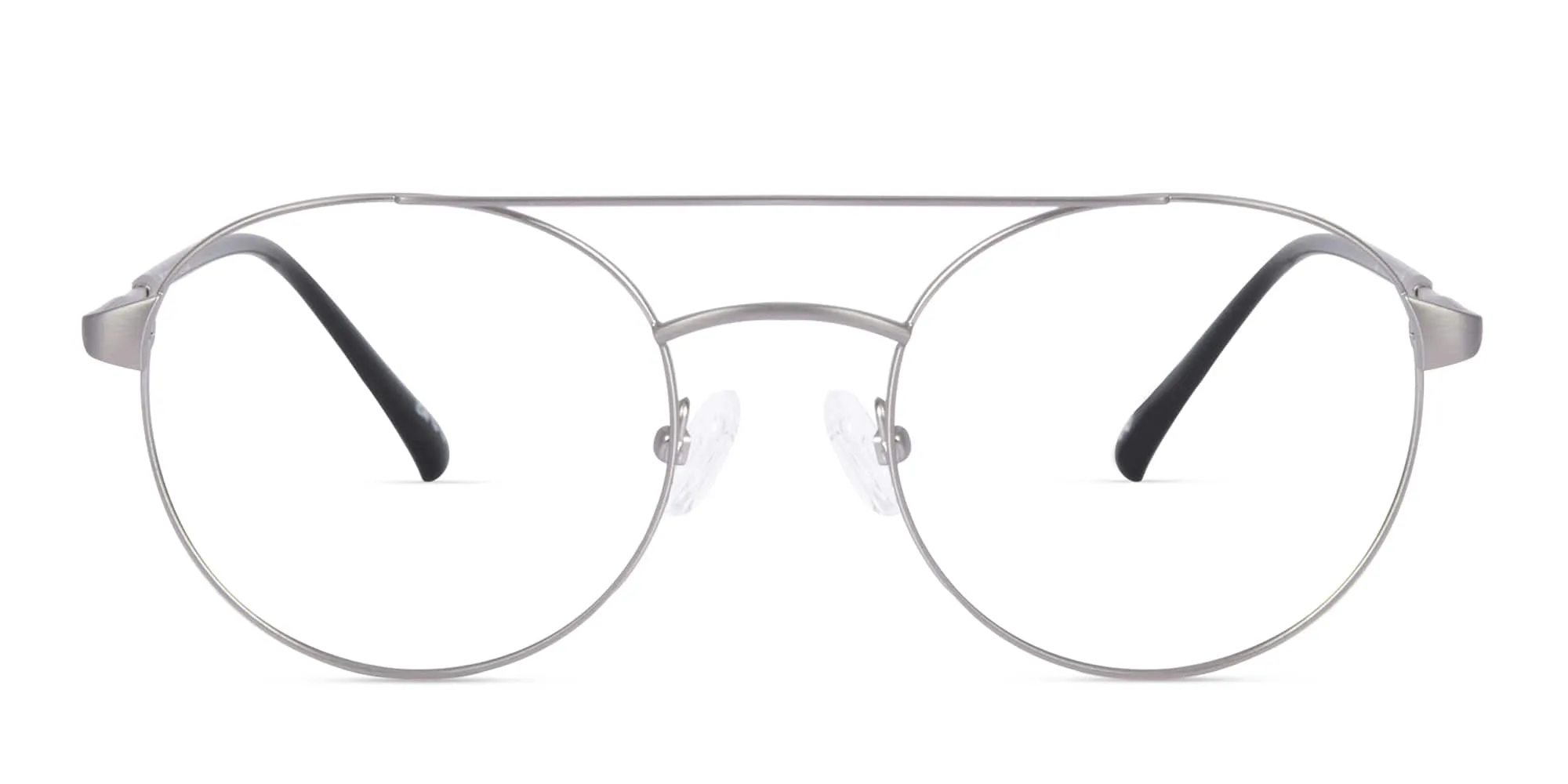 Matte Silver Metal Eyeglass Frames-2