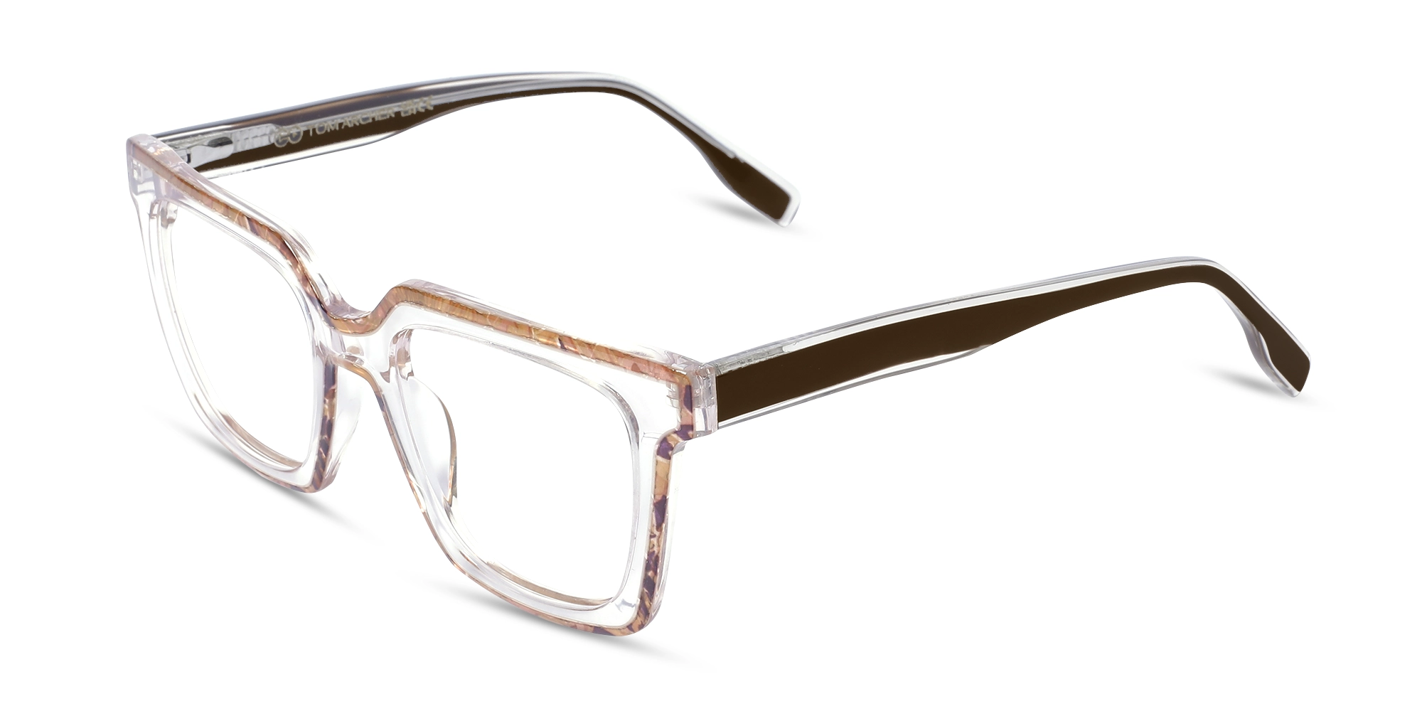 Brown Clear Square Glasses