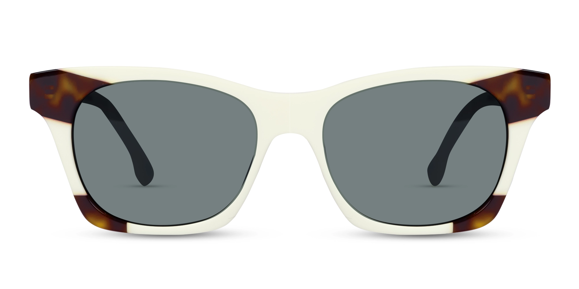 White & Tortoise Square Cat-Eye Sunglasses 1