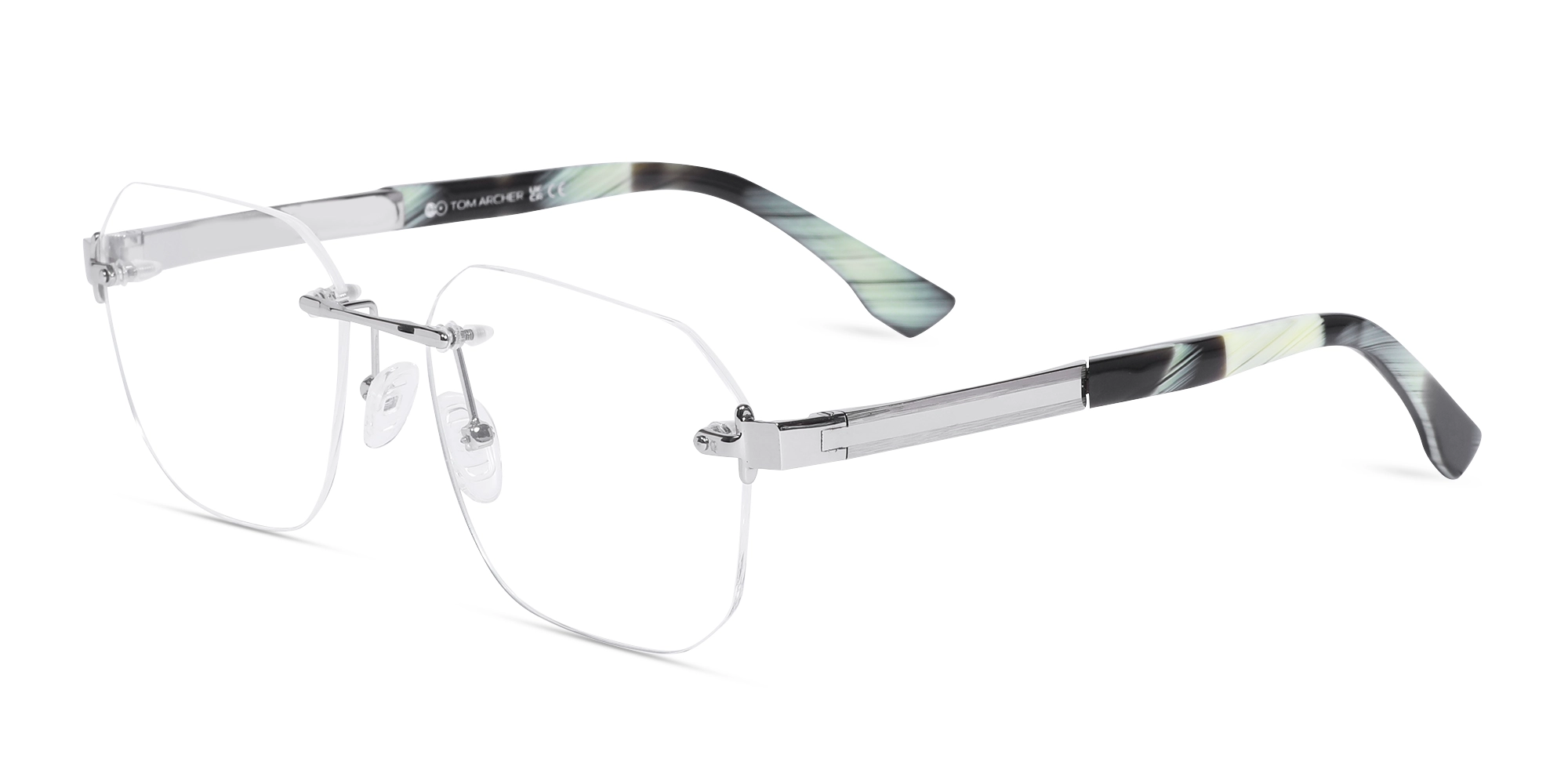 Silver Rimless Eyeglasses