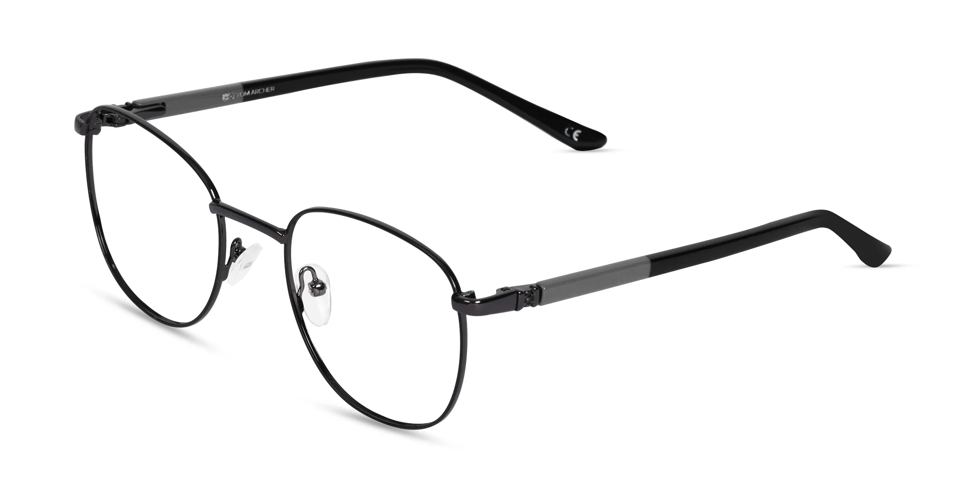 Thin Black Round Glasses-1