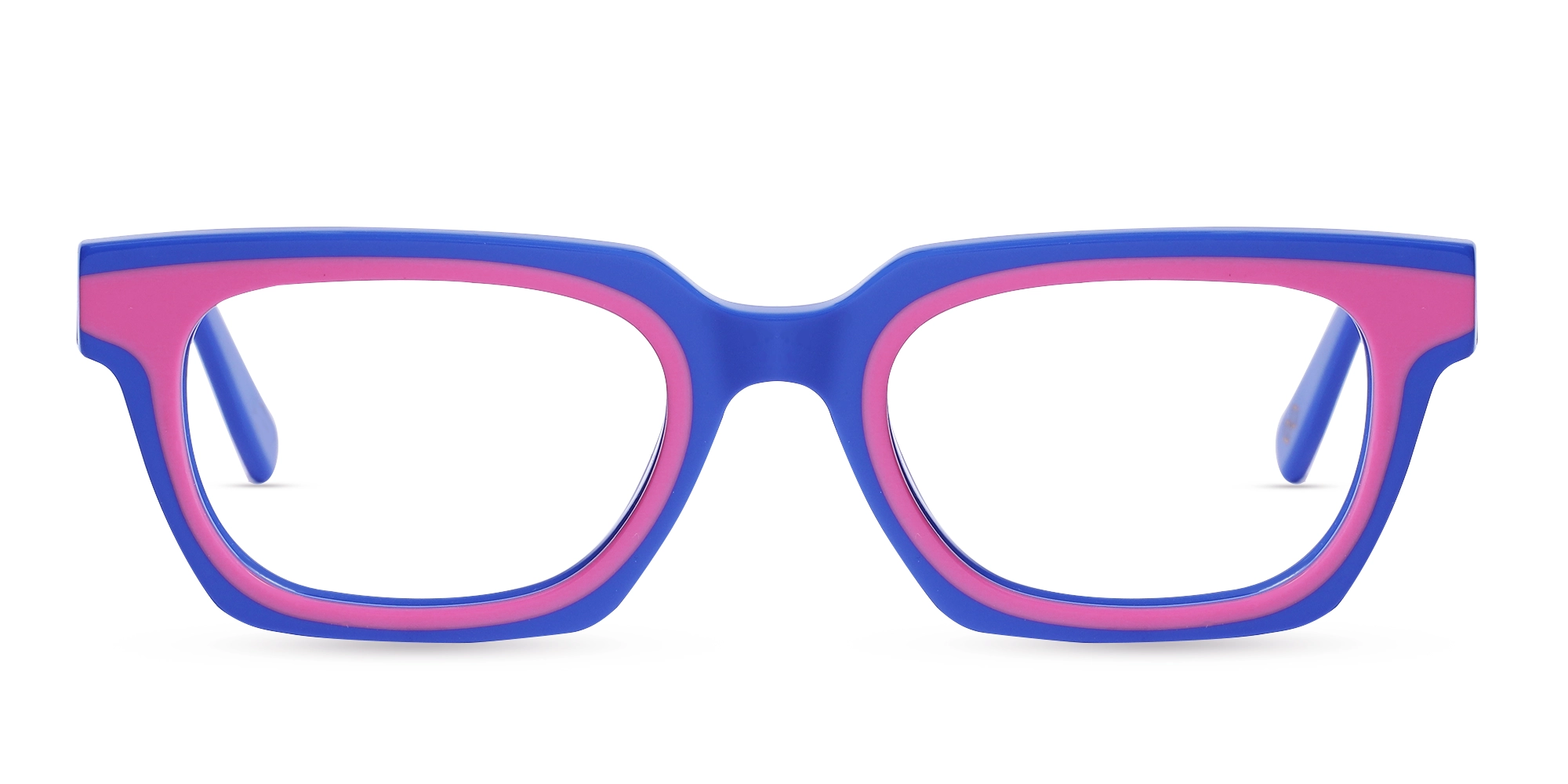 Pink Blue Rectangle Glasses