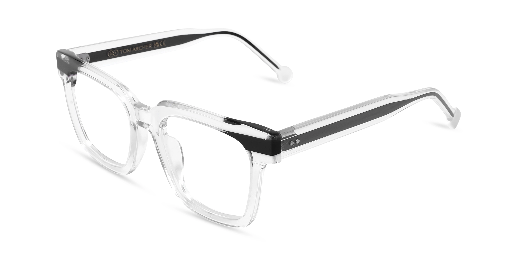 Crystal Black Square Glasses