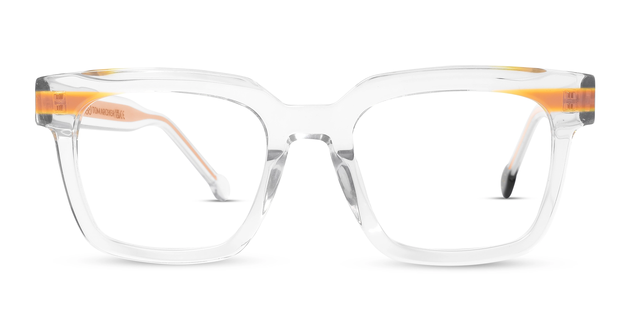 Clear Orange Unisex Glasses