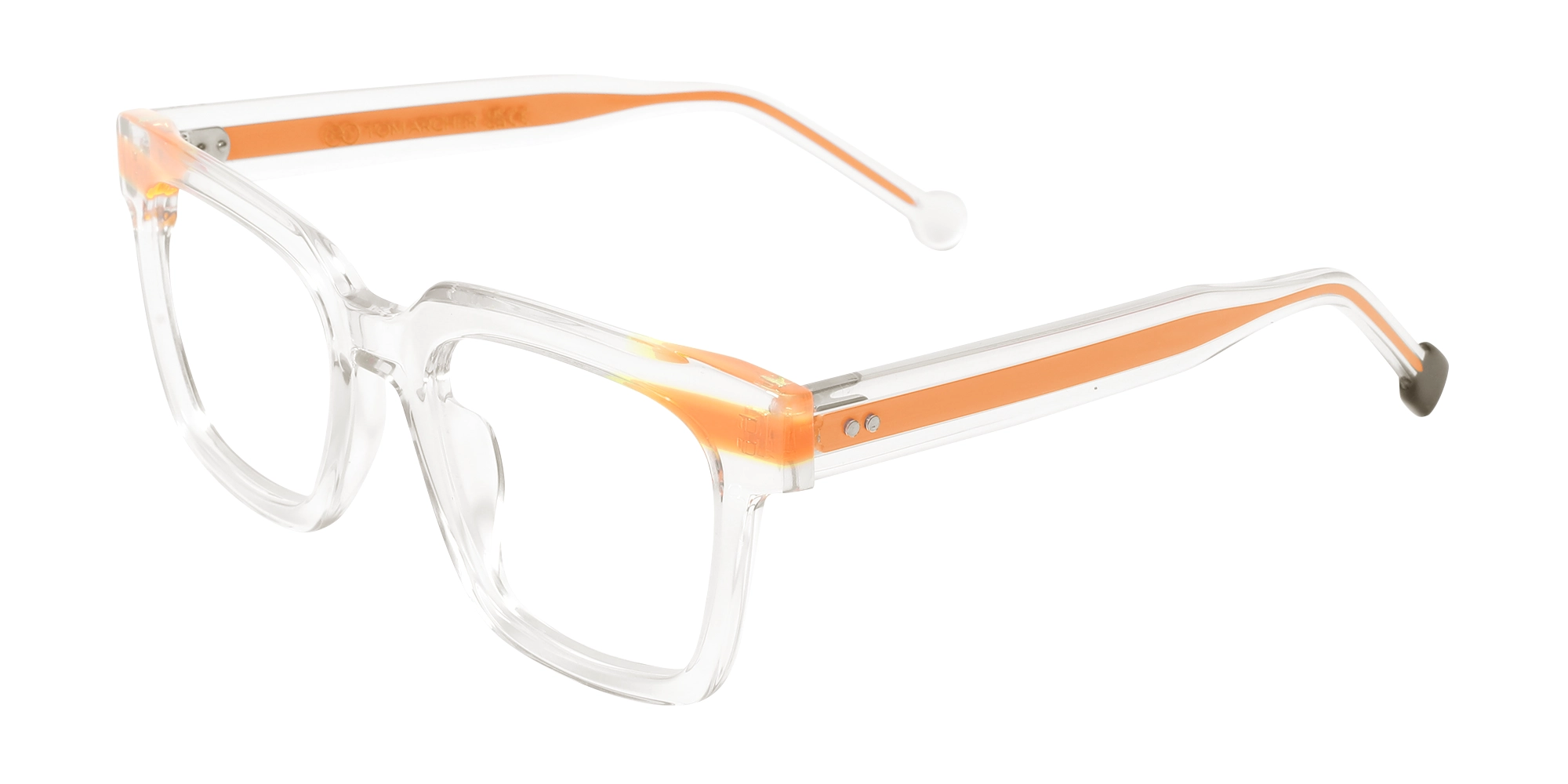 Clear Orange Unisex Glasses