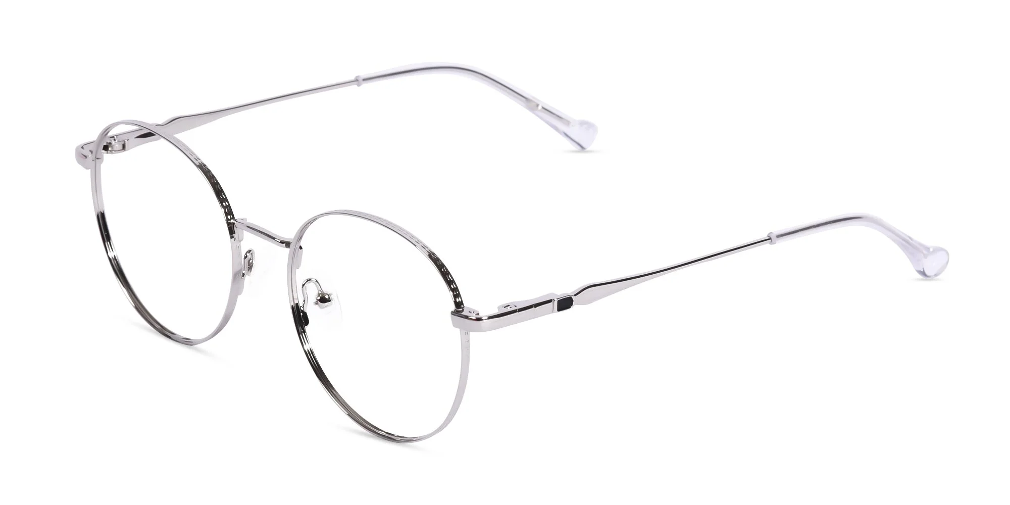 Silver Round Frame Glasses-1