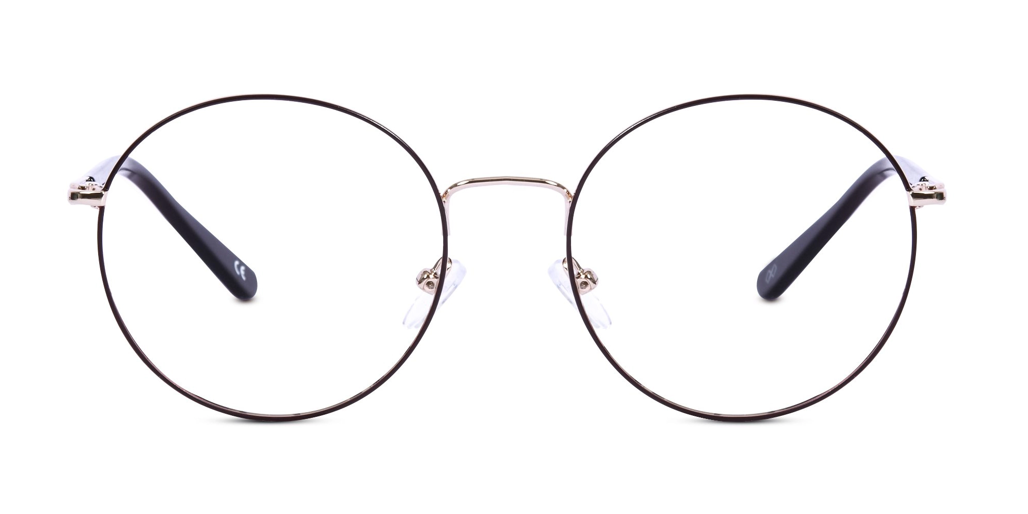 Brown And Gold Metal Frame Eyeglasses-1