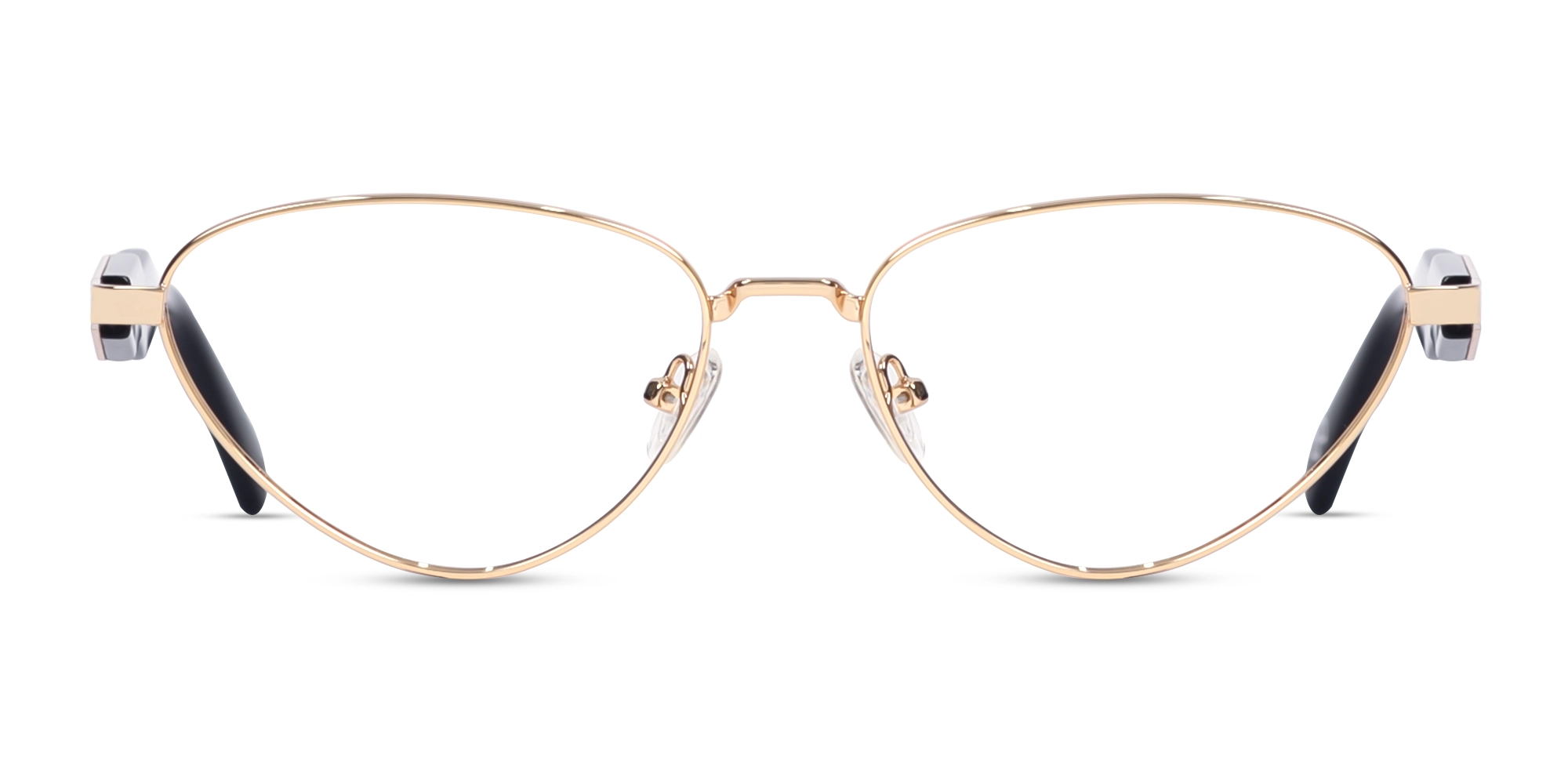 Champagne Gold Metal Cat-Eye Full Rim Glasses 1