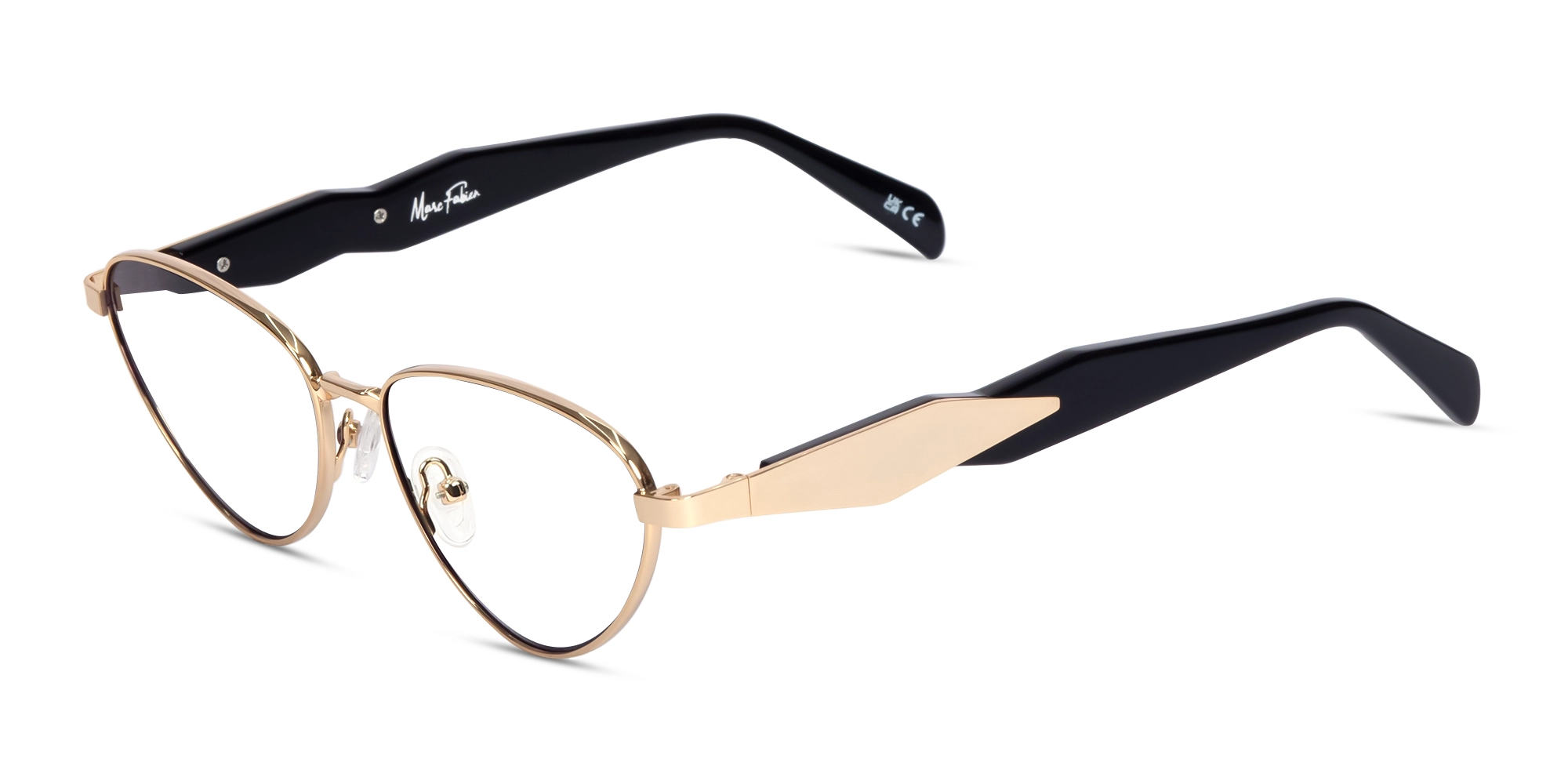 Champagne Gold Metal Cat-Eye Full Rim Glasses 1