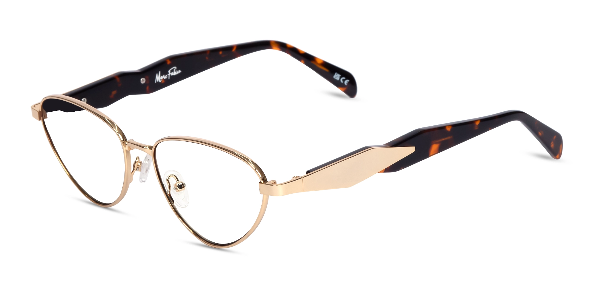 Champagne Gold Cat-Eye Glasses For Women 1