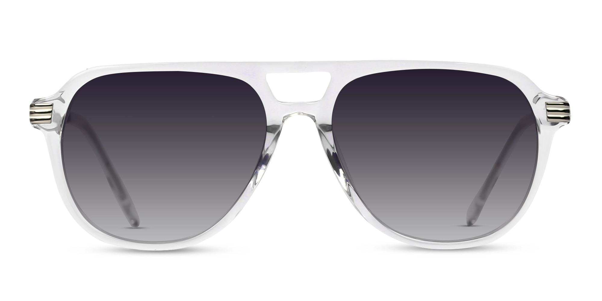 Crystal Clear Pilot Full Rim Sunglasses